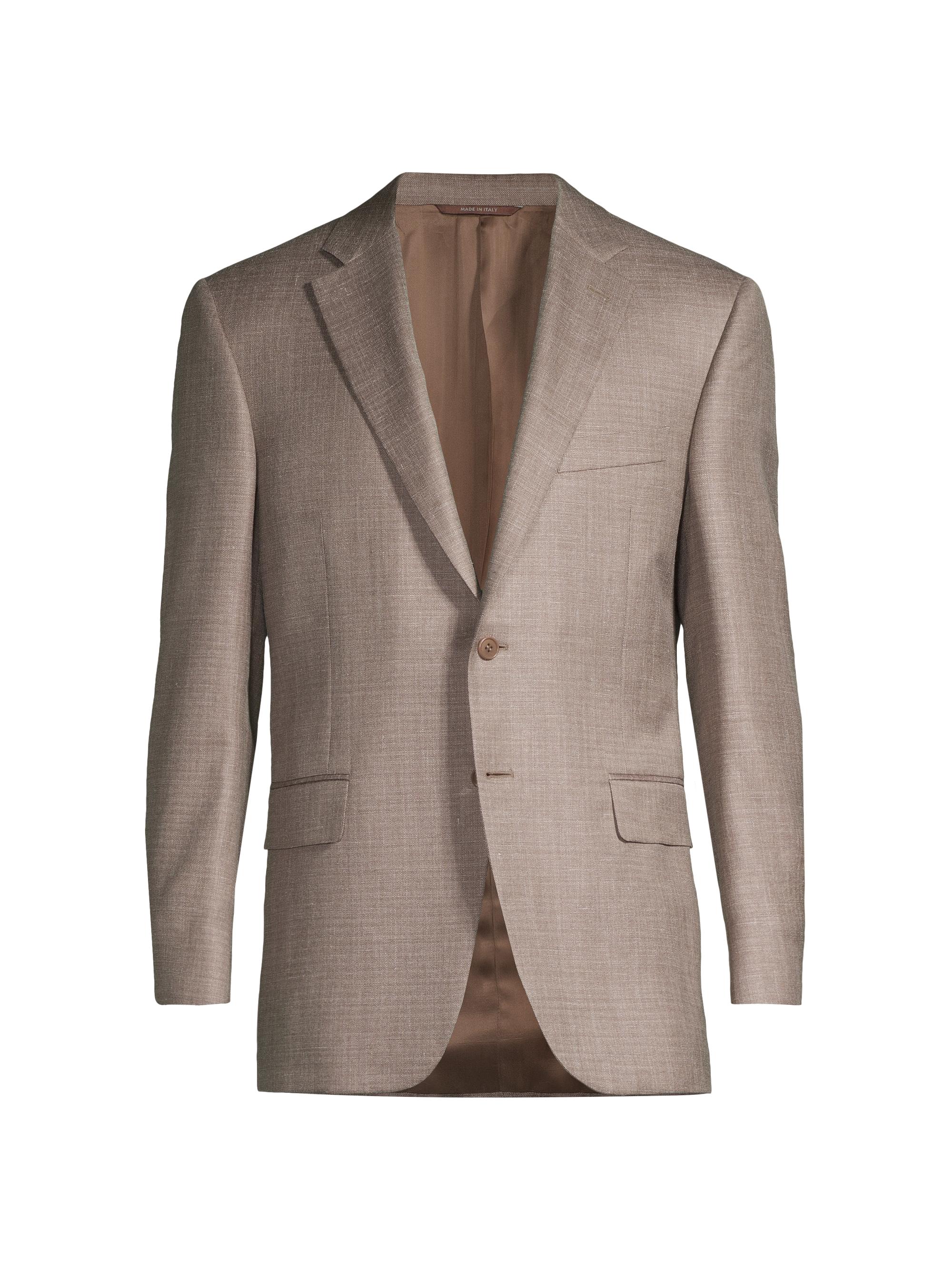 Canali Men's Siena Herringbone Wool & Silk-Blend Two-Button Sport Coat - Brown