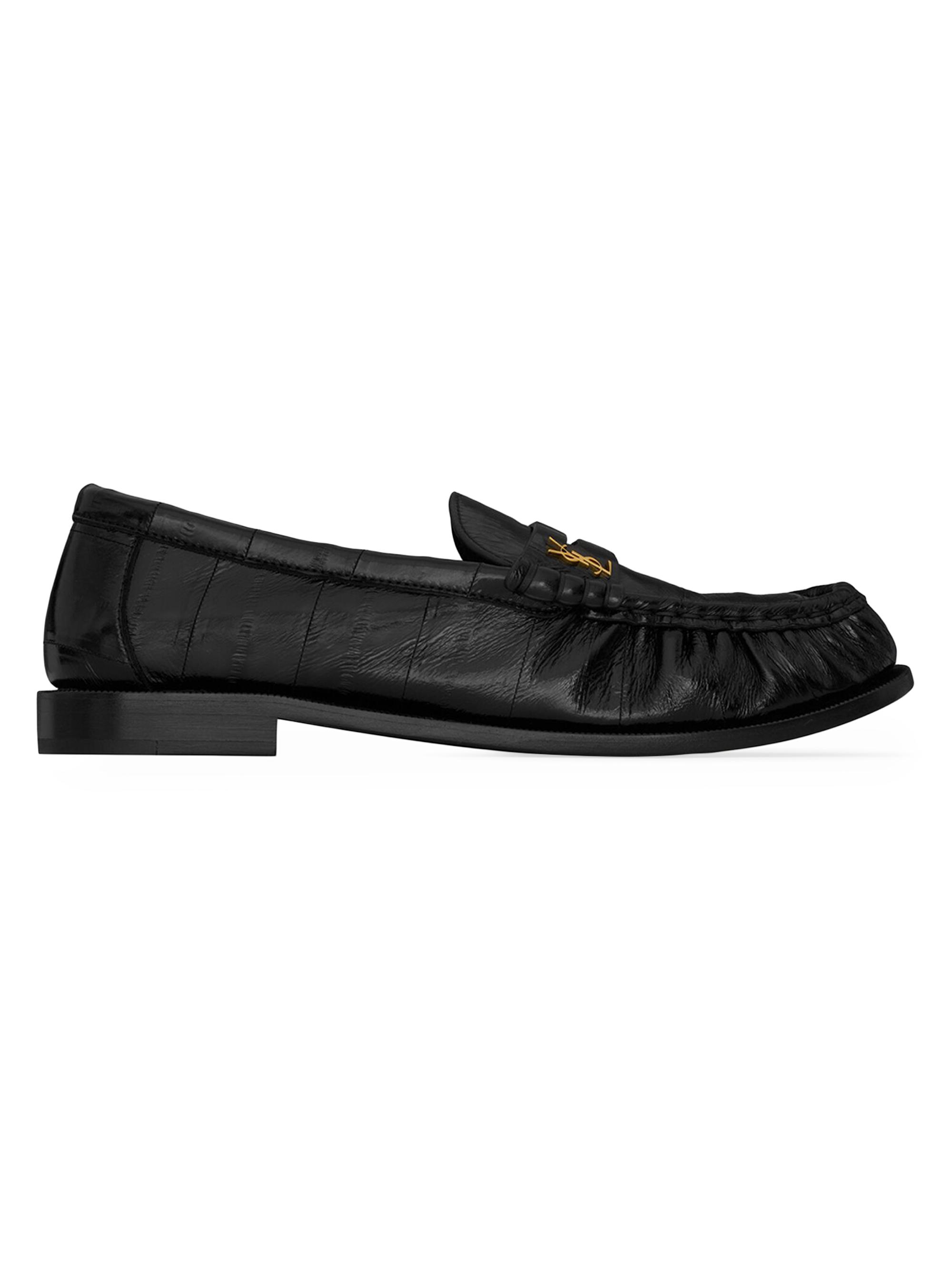 Saint Laurent Women's Le Loafers Penny Slippers In Eel - Black