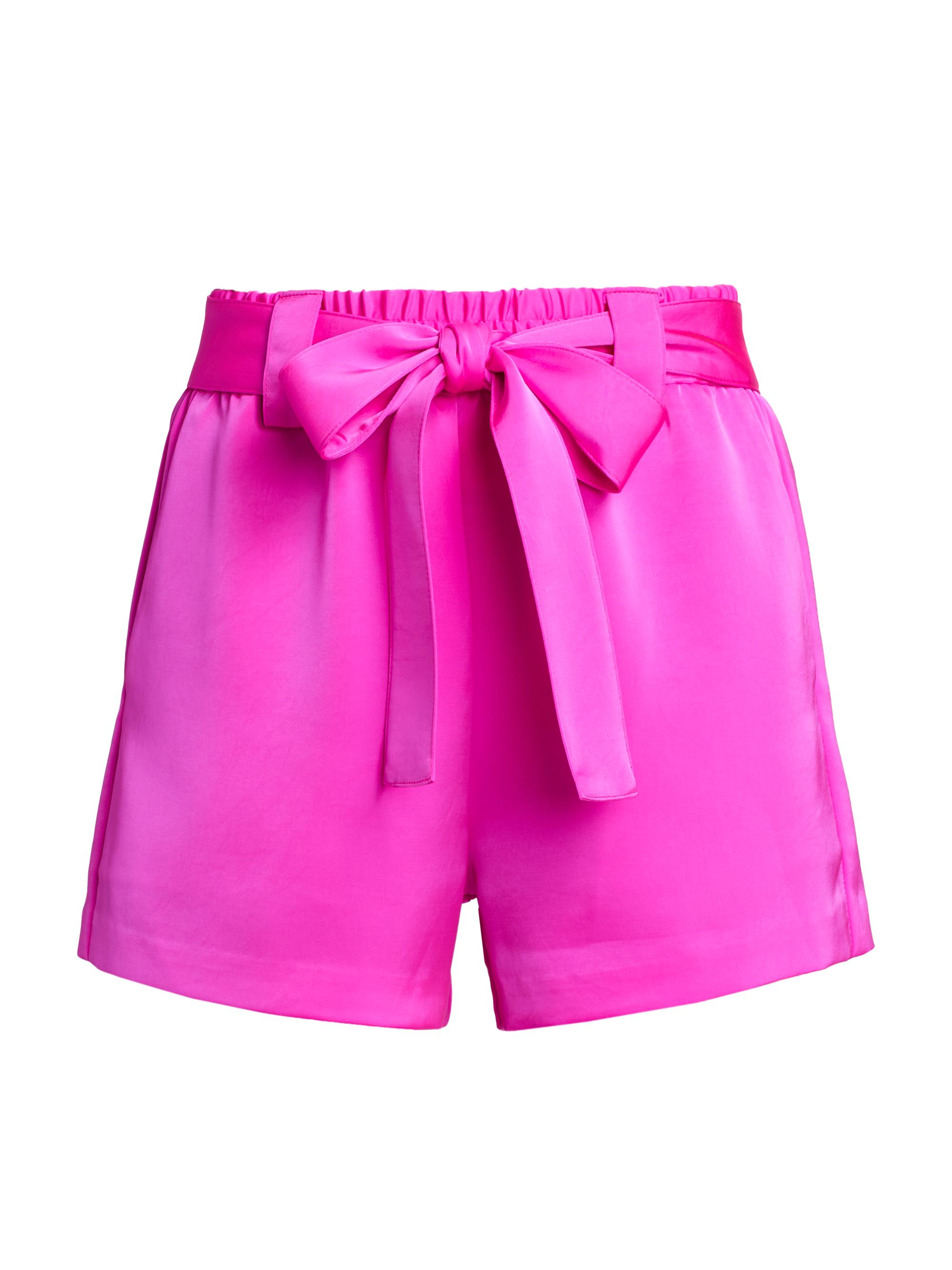 Generation Love Women's Marina Belted Satin Shorts - Hot Pink