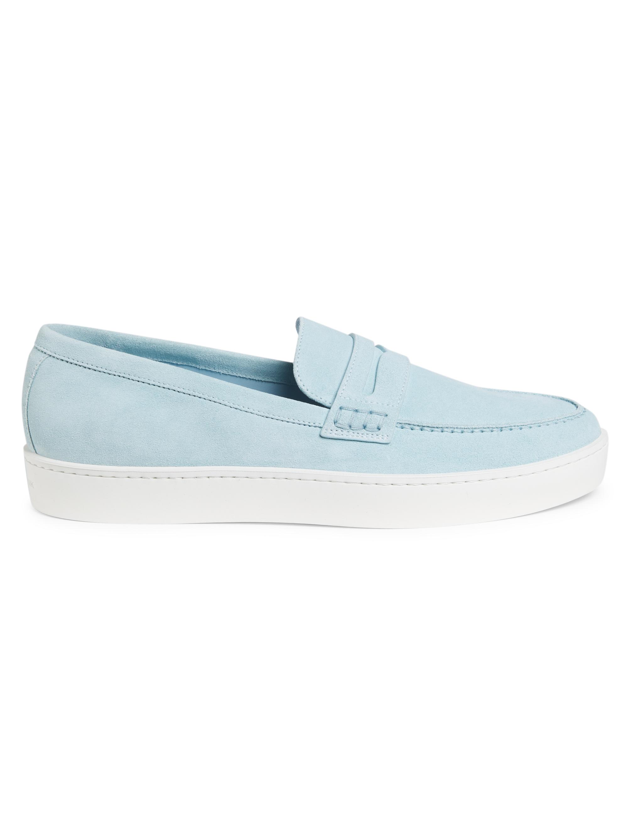 Manolo Blahnik Men's Ellis Leather Loafers - Light Blue