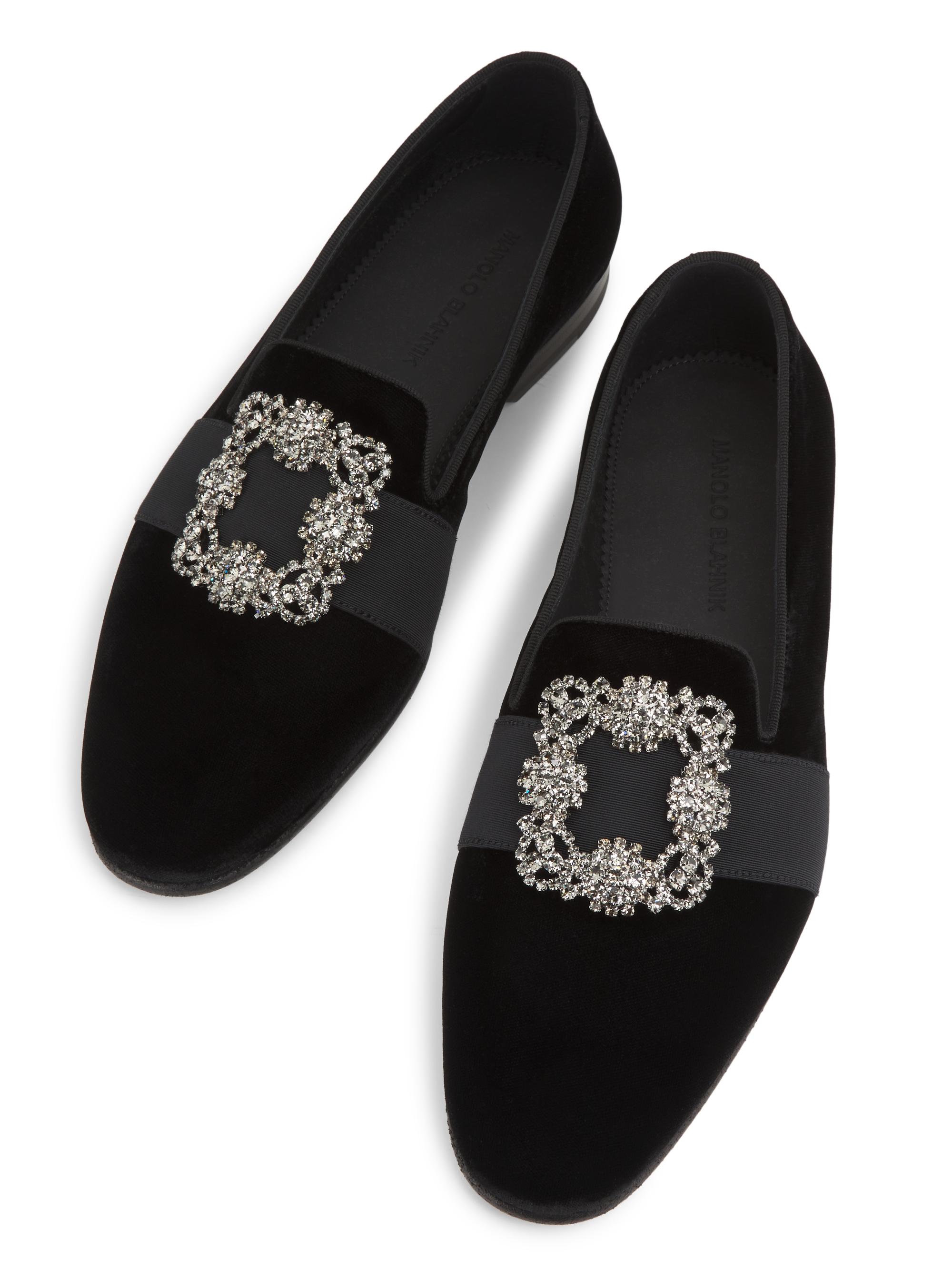 Manolo Blahnik Carlton Crystal-Buckle Loafers | Saks Fifth Avenue