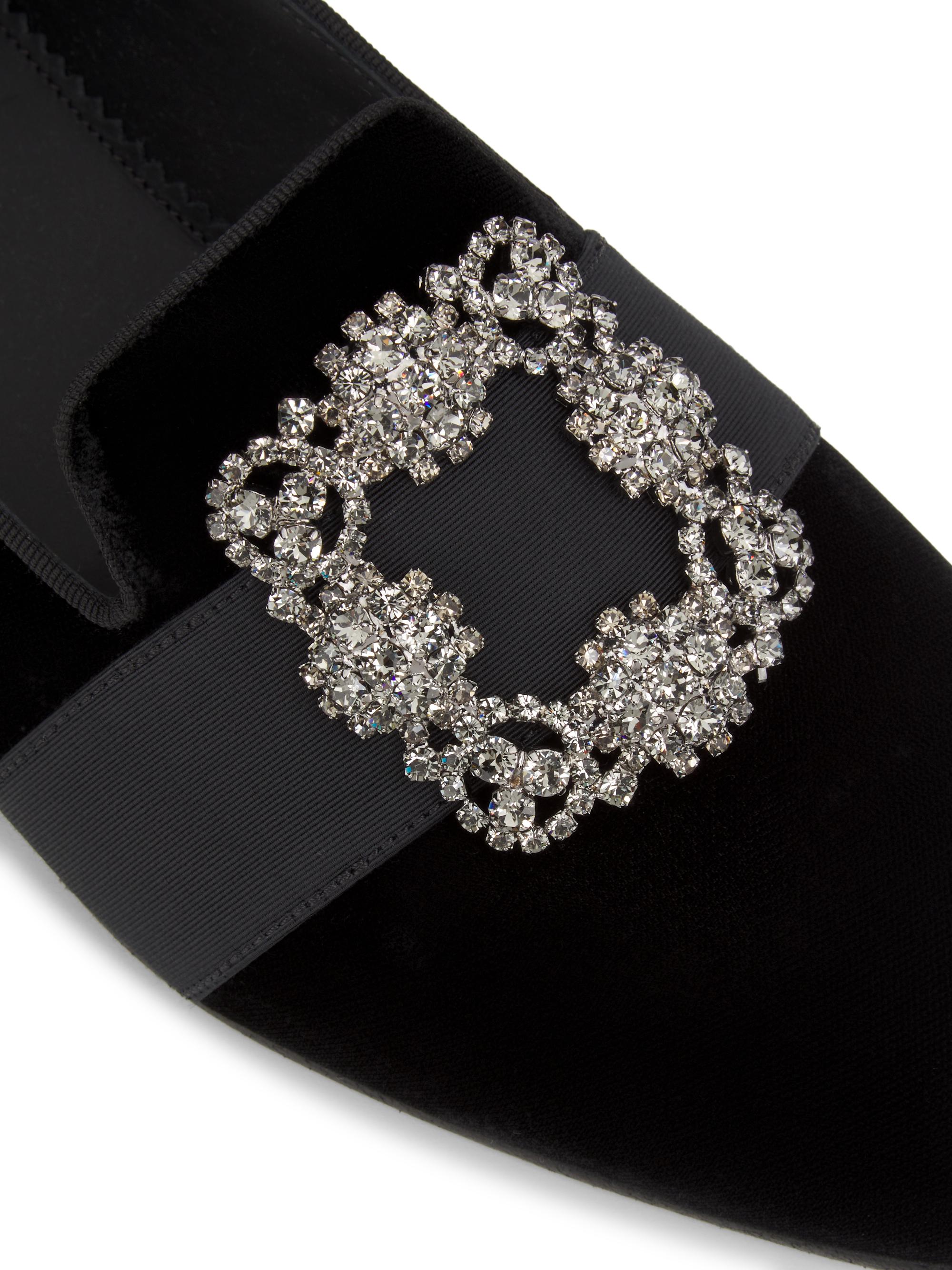 Manolo Blahnik Carlton Crystal-Buckle Loafers | Saks Fifth Avenue