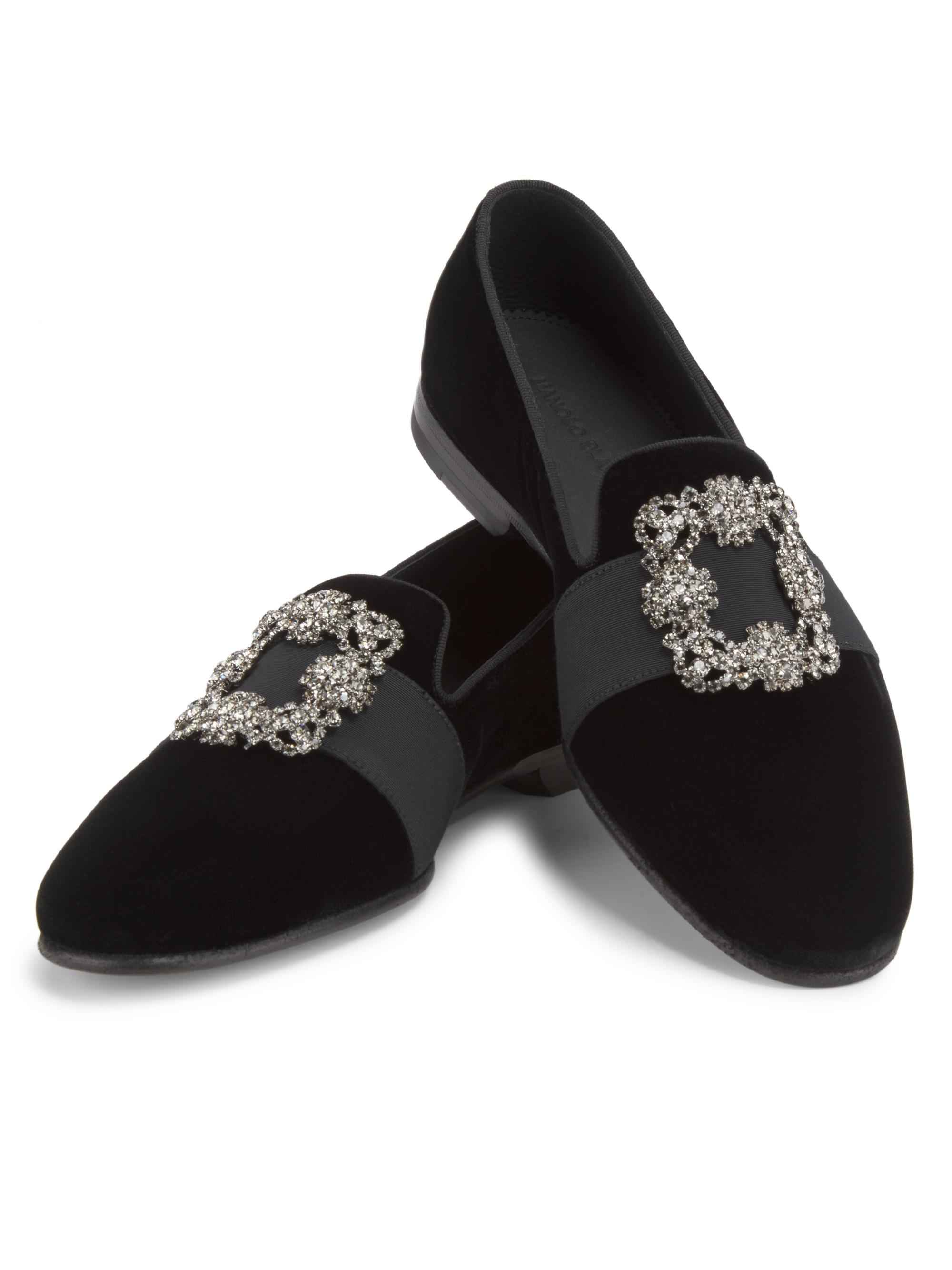 Manolo Blahnik Carlton Crystal-Buckle Loafers | Saks Fifth Avenue