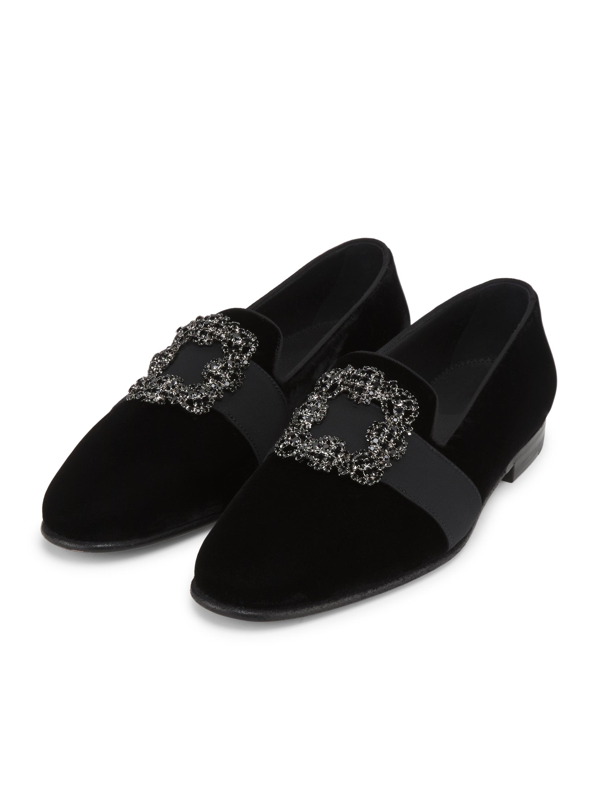 Manolo Blahnik Carlton Crystal-Buckle Loafers | Saks Fifth Avenue