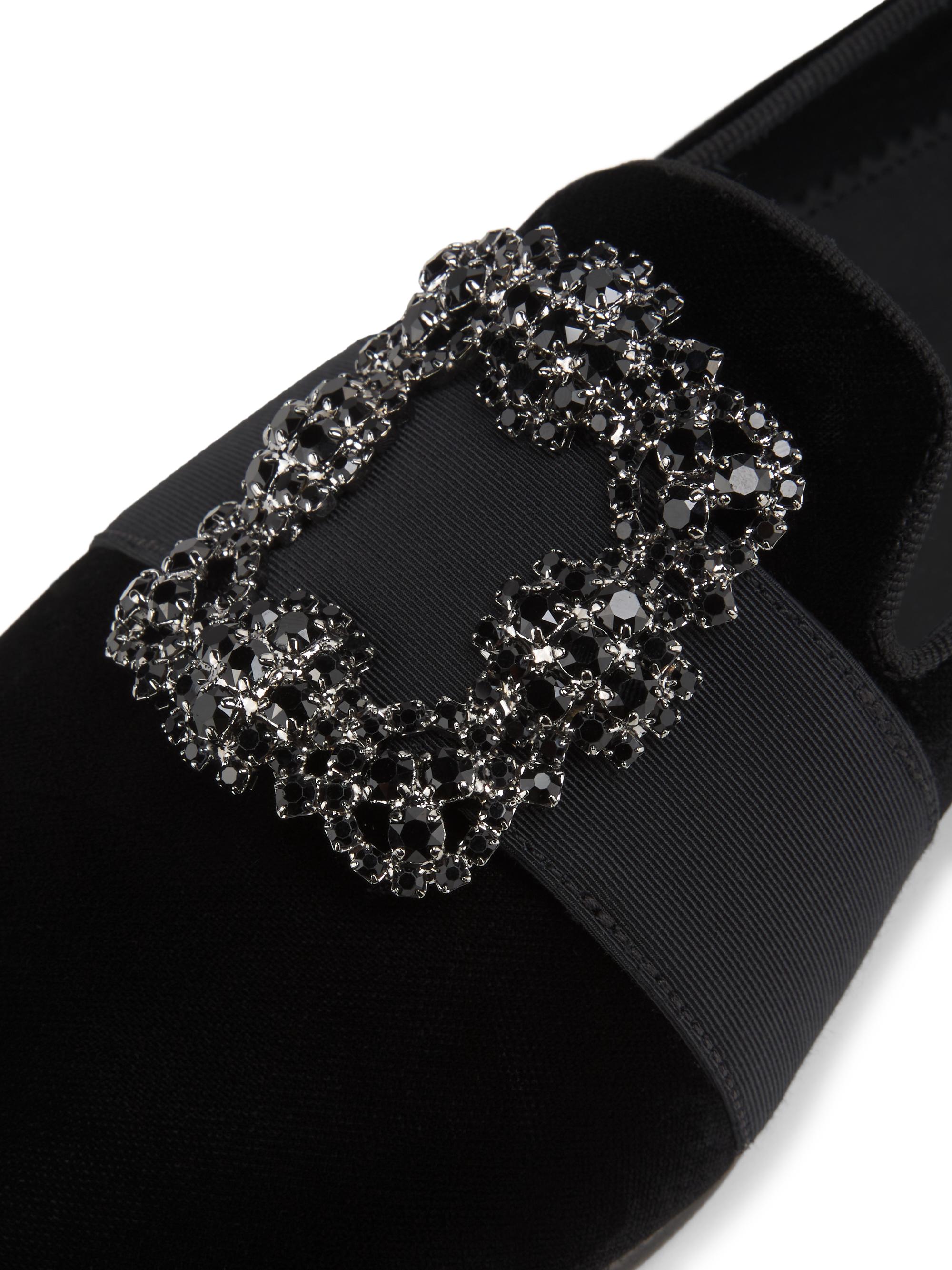 Manolo Blahnik Carlton Crystal-Buckle Loafers | Saks Fifth Avenue