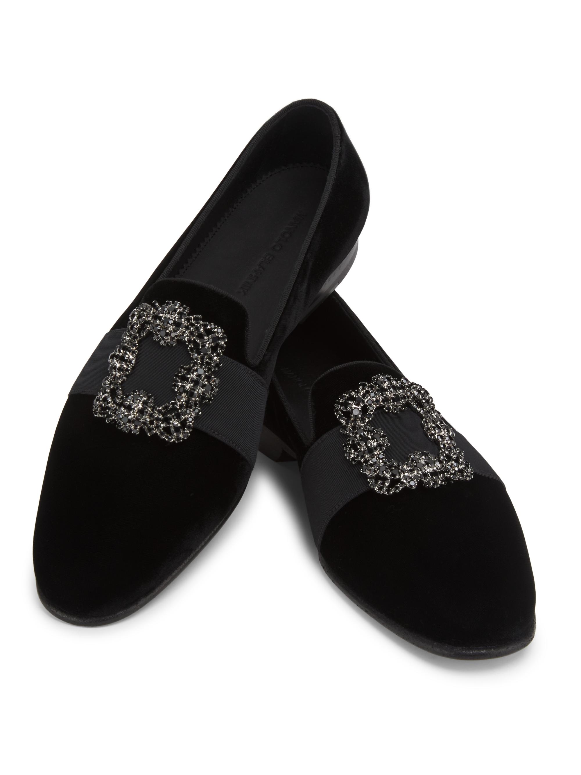 Manolo Blahnik Carlton Crystal-Buckle Loafers | Saks Fifth Avenue