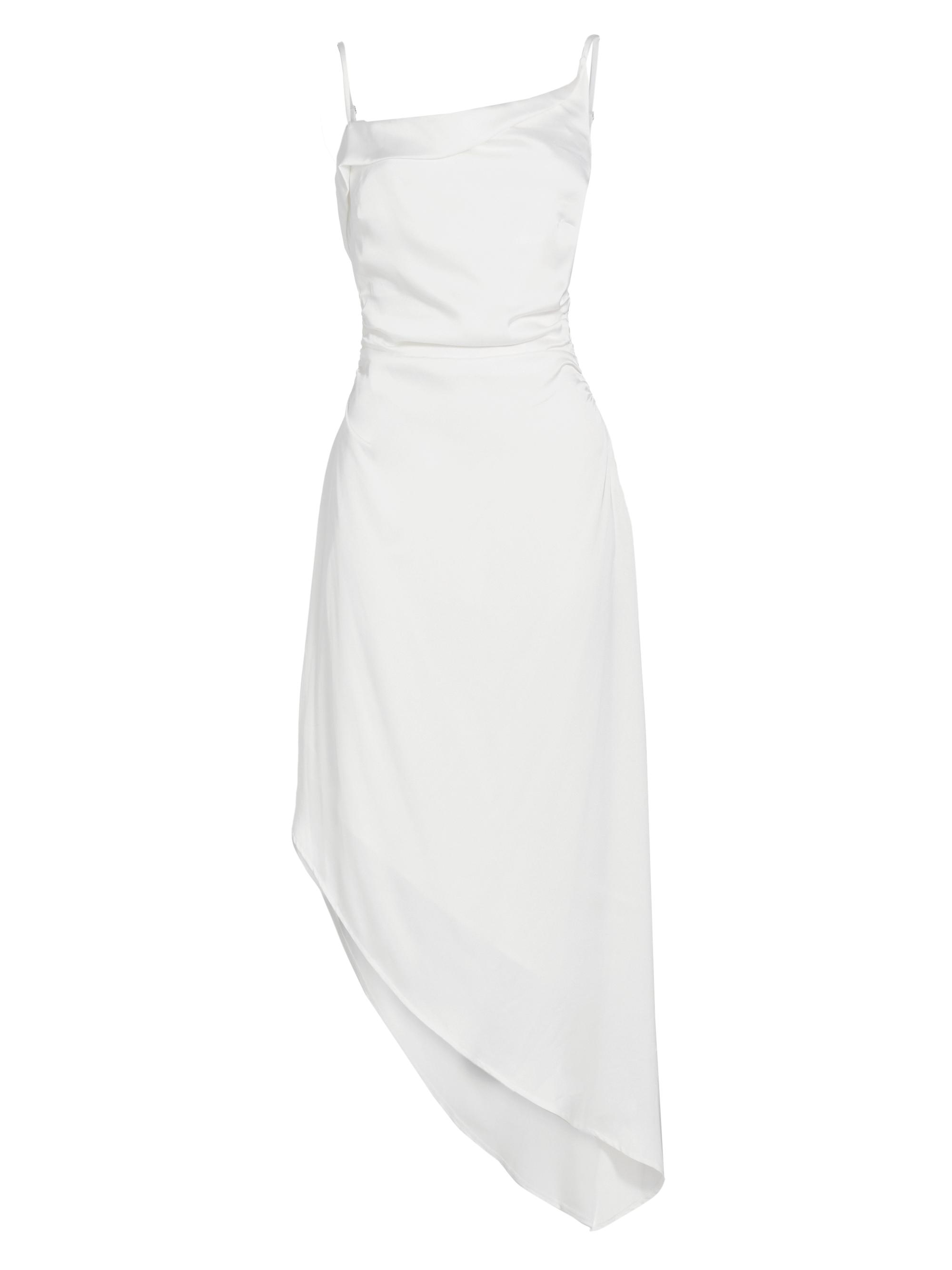 ASTR The Label Women's Mirie Satin Asymmetric Midi-Dress - Off White