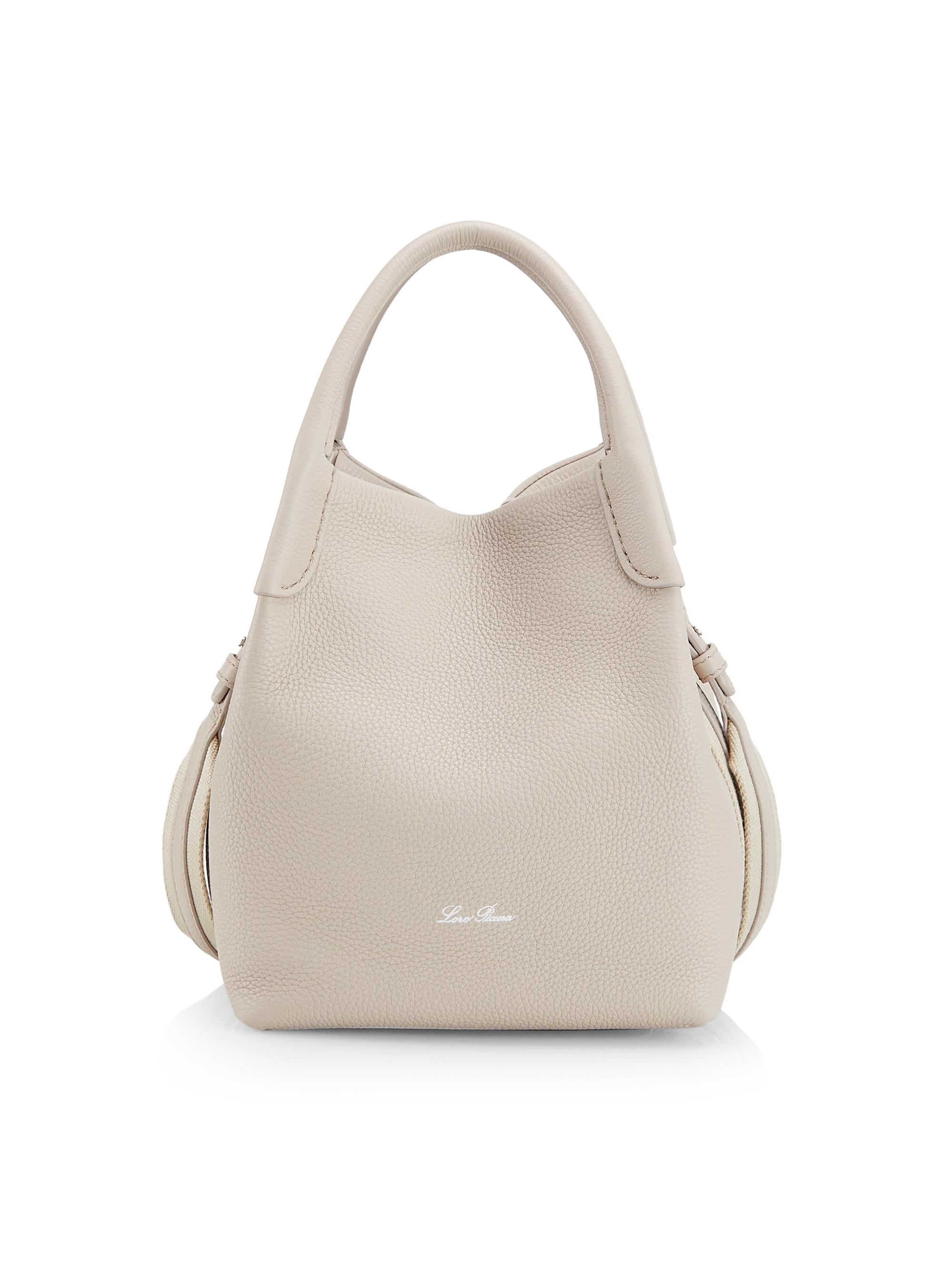 Loro Piana Women's Bale Leather Top Handle Bag - Whisper White