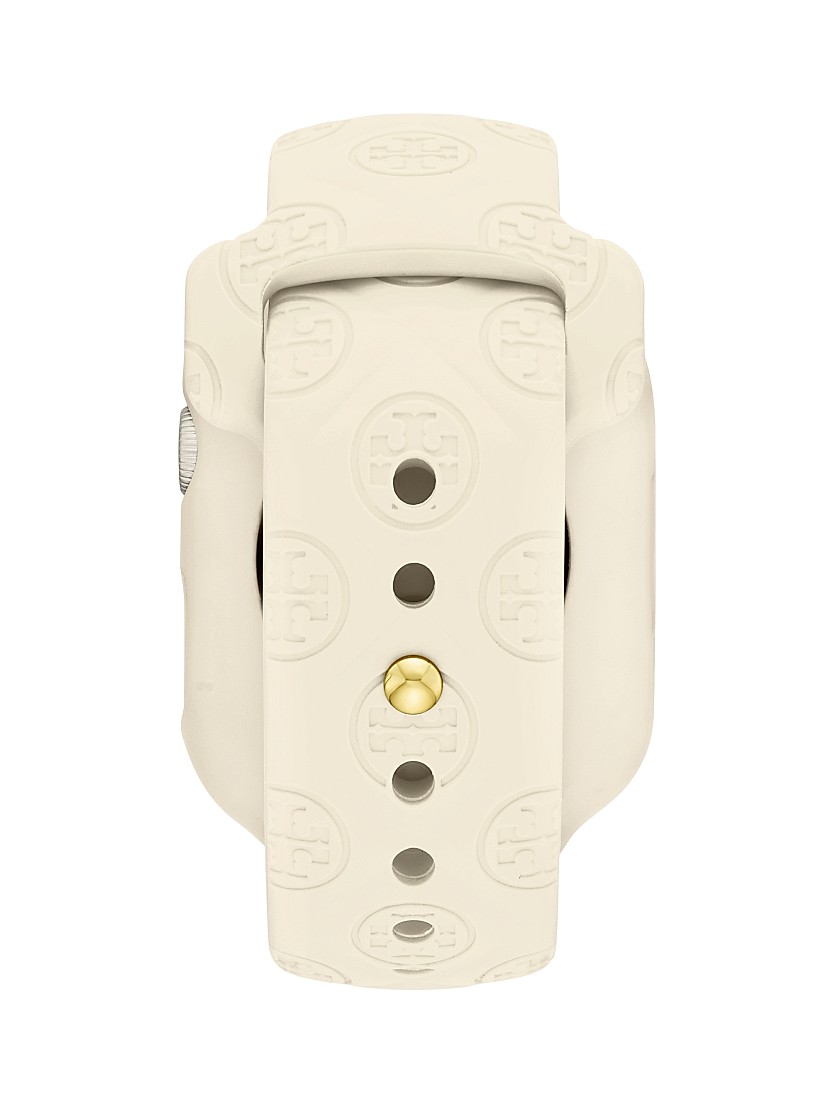 Shop Tory Burch T Monogram Silicone Apple Watch® Strap/20MM Shop Tory Burch T Monogram Silicone Apple Watch® Strap/20MM