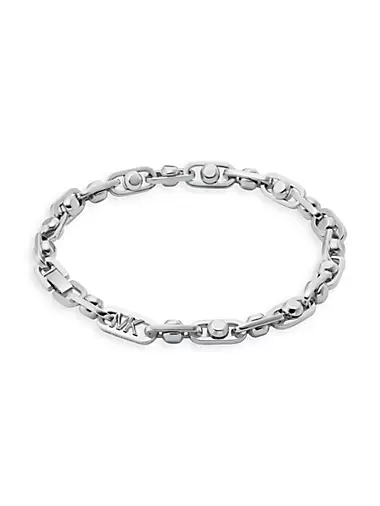 Platinum-Plated Logo Chain Bracelet