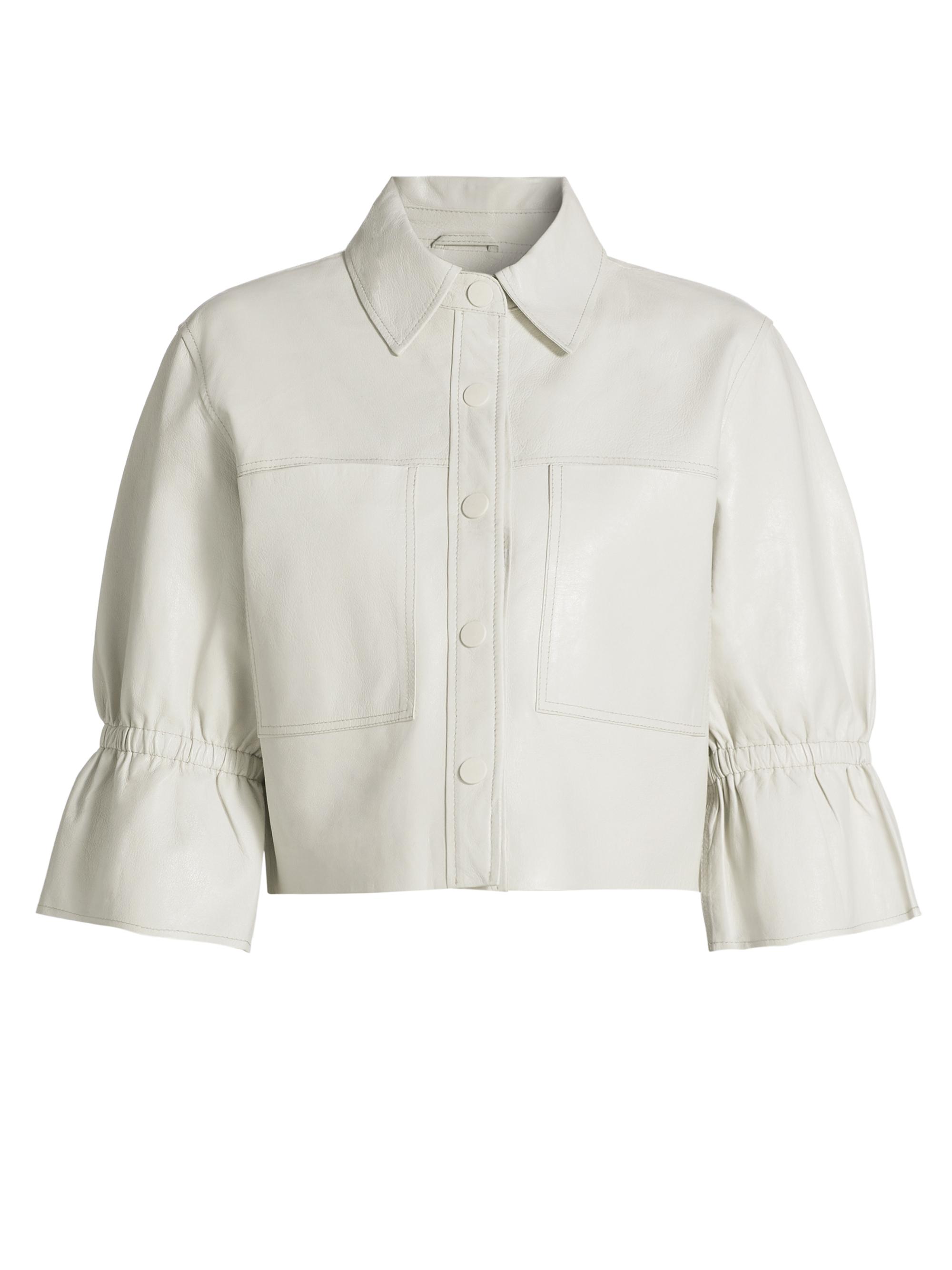 Lamarque Women's Carolina Leather Crop Jacket - Winter White