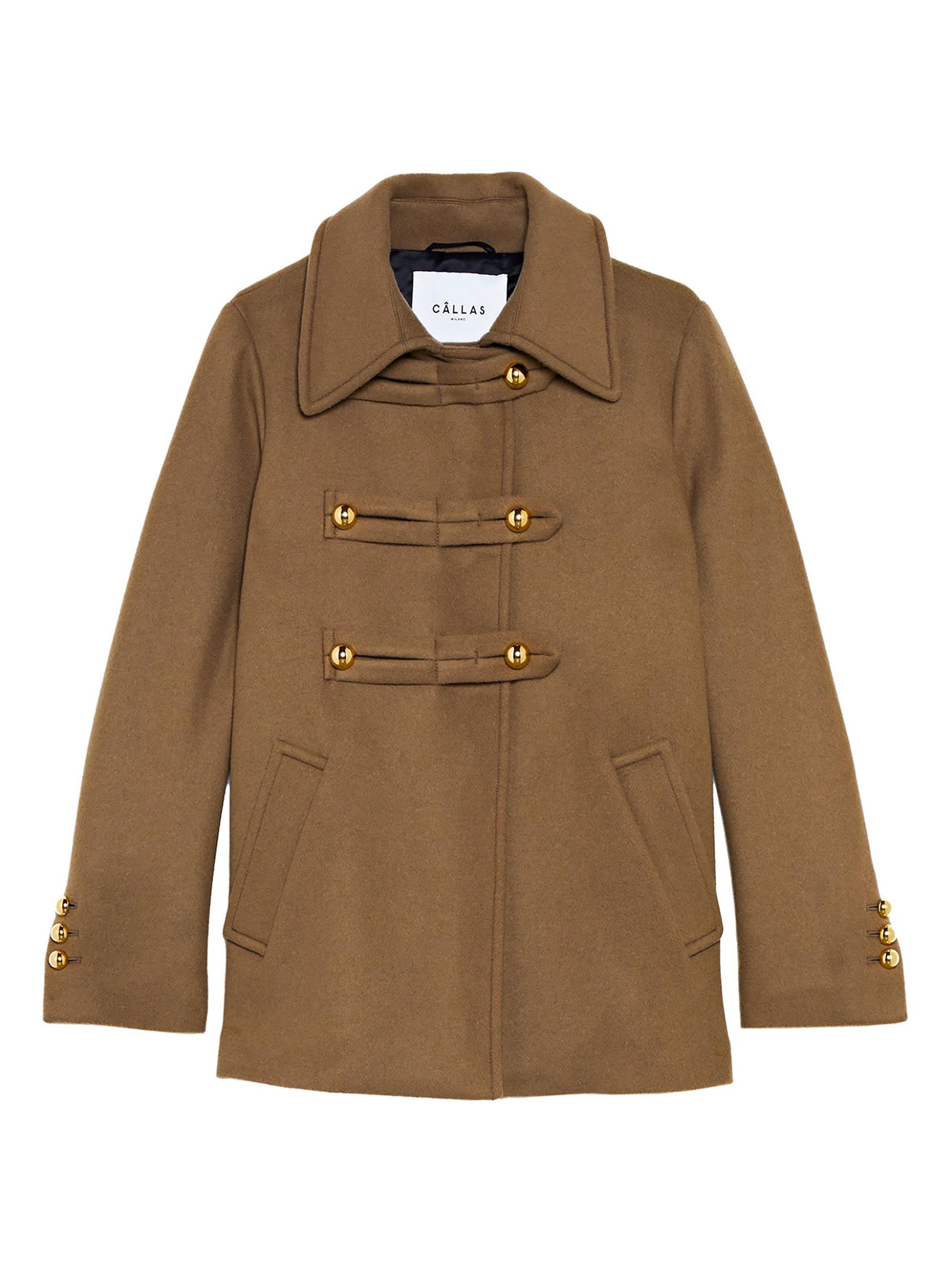 Callas Milano Women's Clara Double Face Virgin Wool Peacoat - Dark Beige