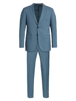 Emporio Armani Men's Wool Single-Breasted Suit - Teal