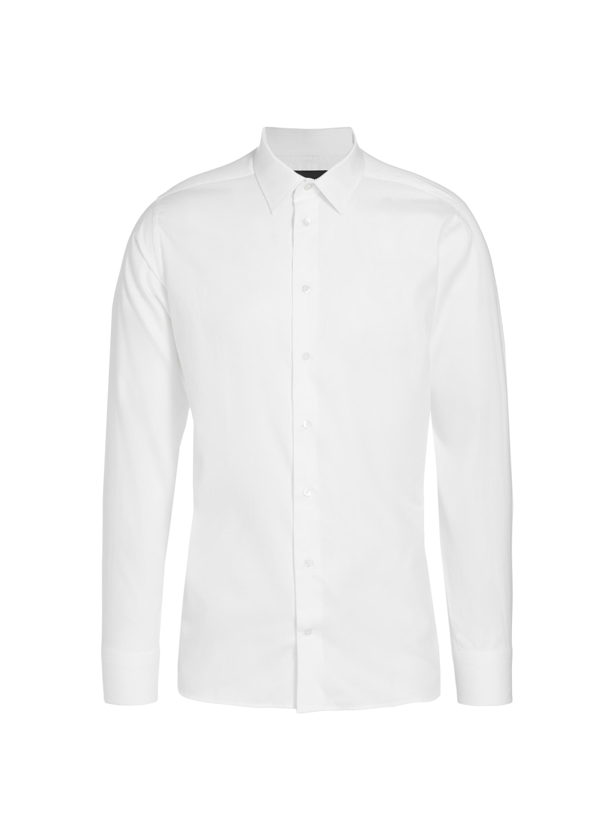Emporio Armani Men's Cotton Button-Front Shirt - Solid White