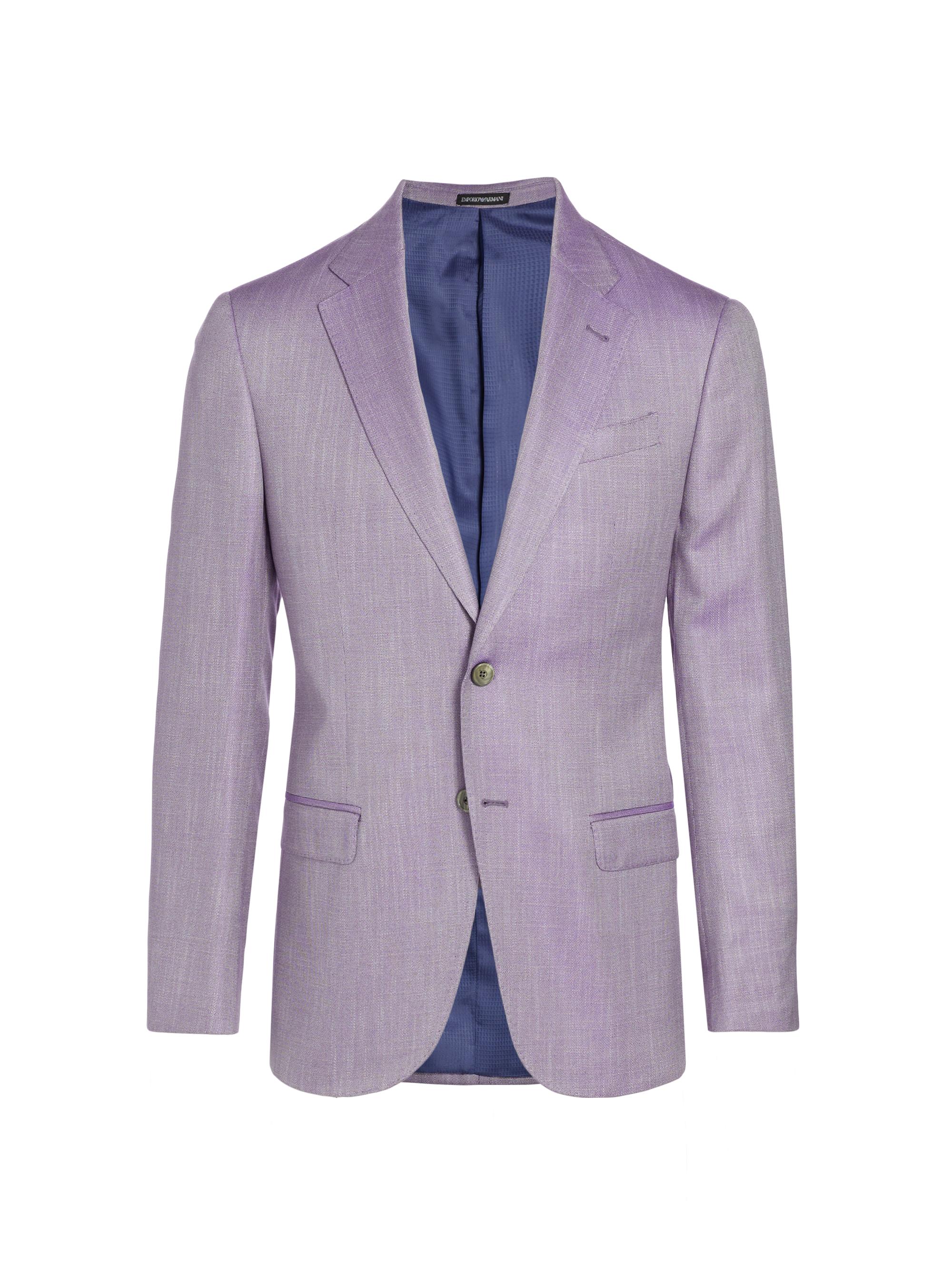 Emporio Armani Men's Silk-Breasted Single-Breasted Blazer - Purple