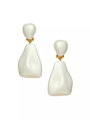 Wilma Goldtone & Imitation Pearl Drop Earrings