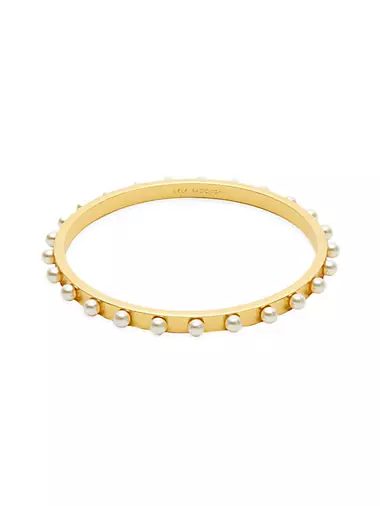 Track 14K Gold-Plated & Acrylic Pearl Bangle