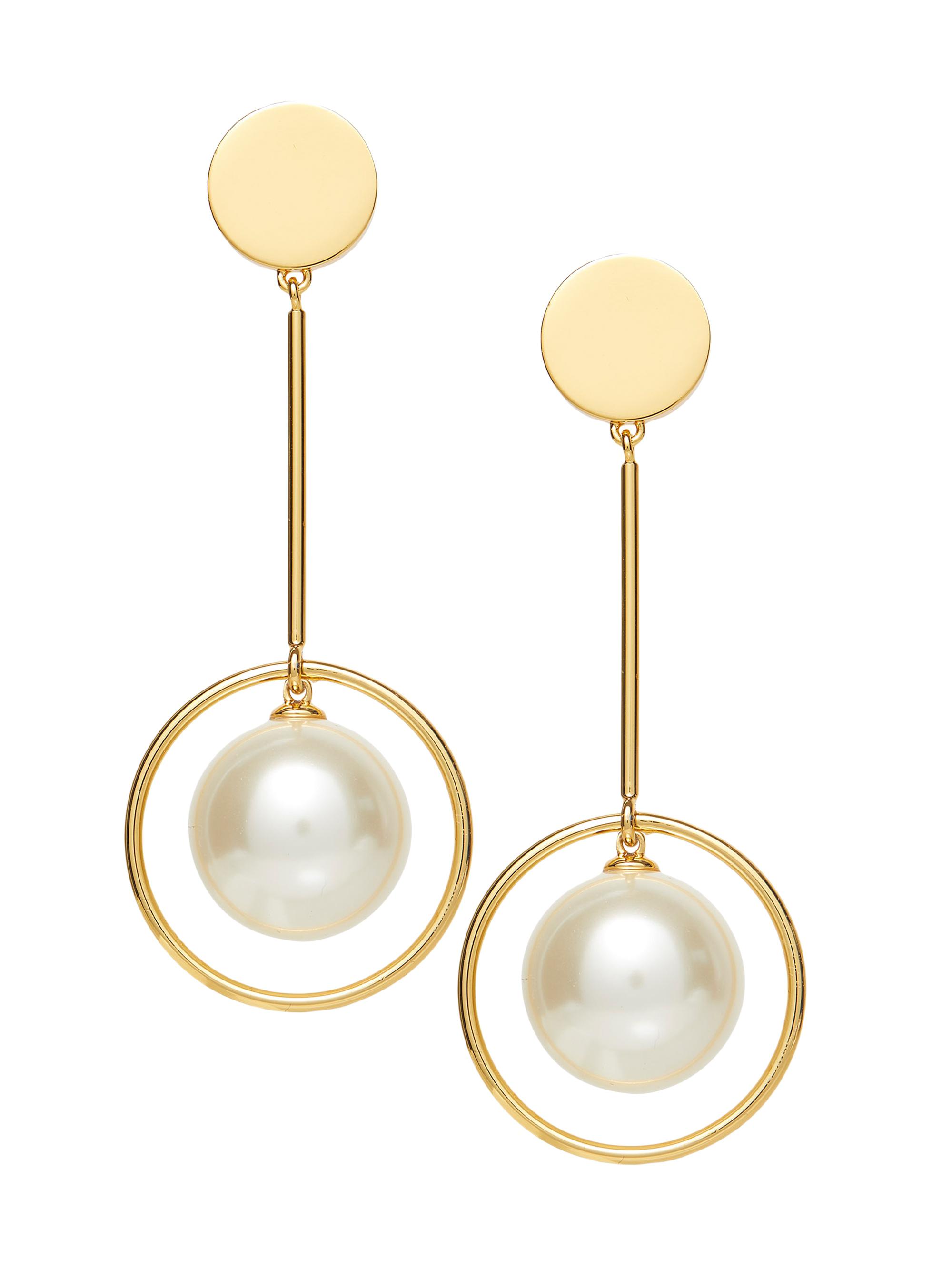 Lele Sadoughi Women's Pendulum 14K Gold-Plated & Acrylic Faux Pearl Linear Earrings - Pearl