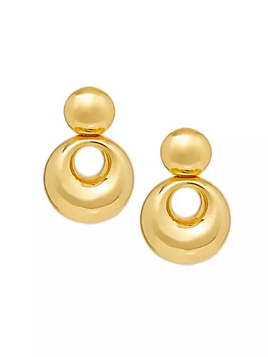 Medallion 14K-Gold-Plated Drop Earrings