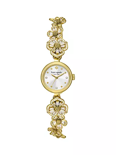 Monroe Goldtone Three-Hand Bracelet Watch