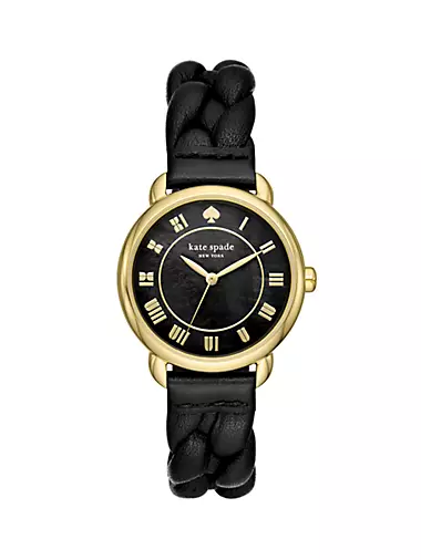Lily Avenue Goldtone & Leather Watch