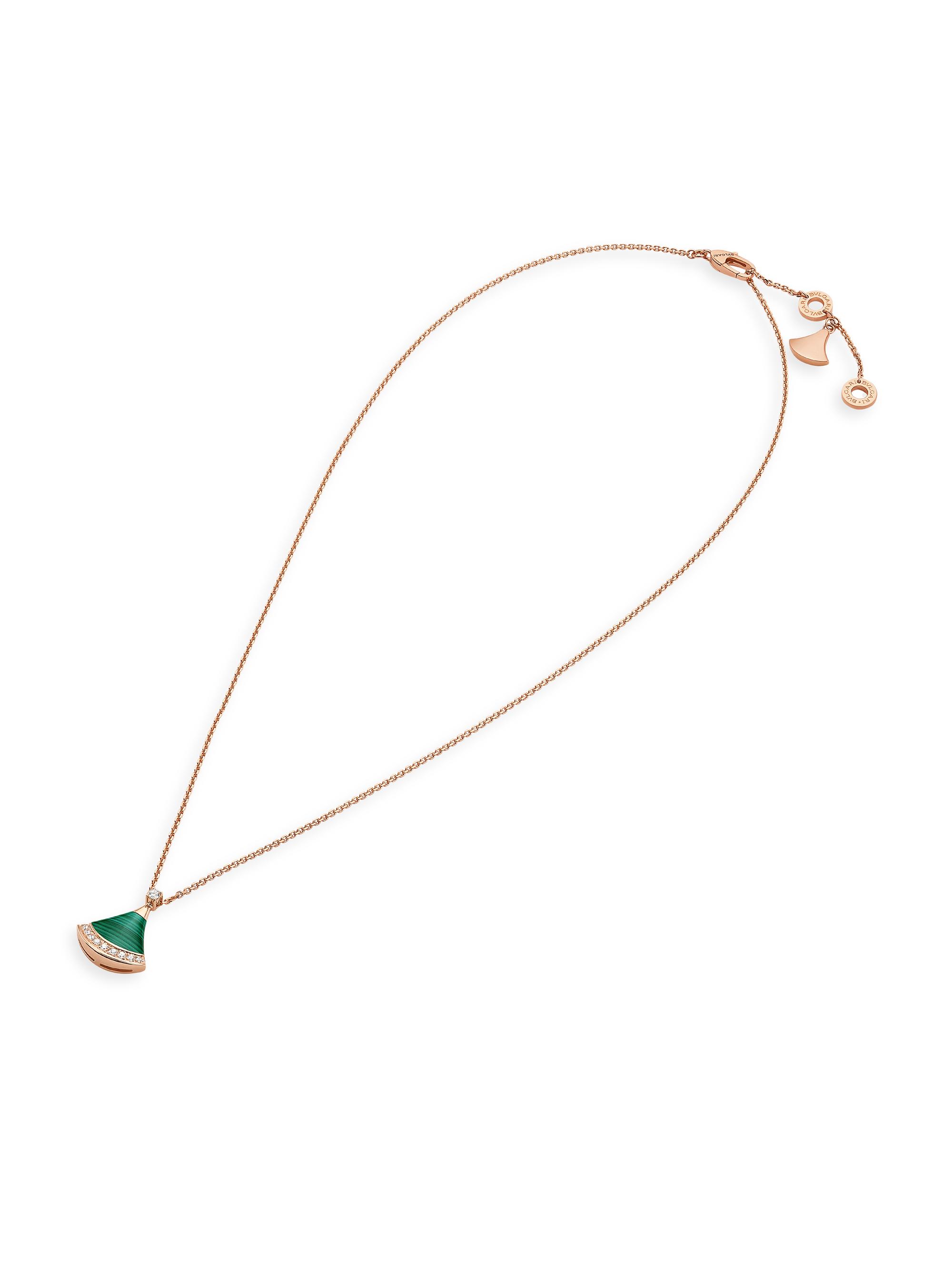 BVLGARI Women's Divas' Dream 18K Rose Gold, Malachite & 0.13 TCW Diamond Pendant Necklace - Pink Gold