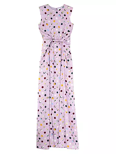 Collage Dots Print Maxi Dress