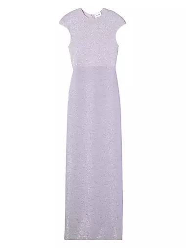 Stretch Sequin Knit Column Gown
