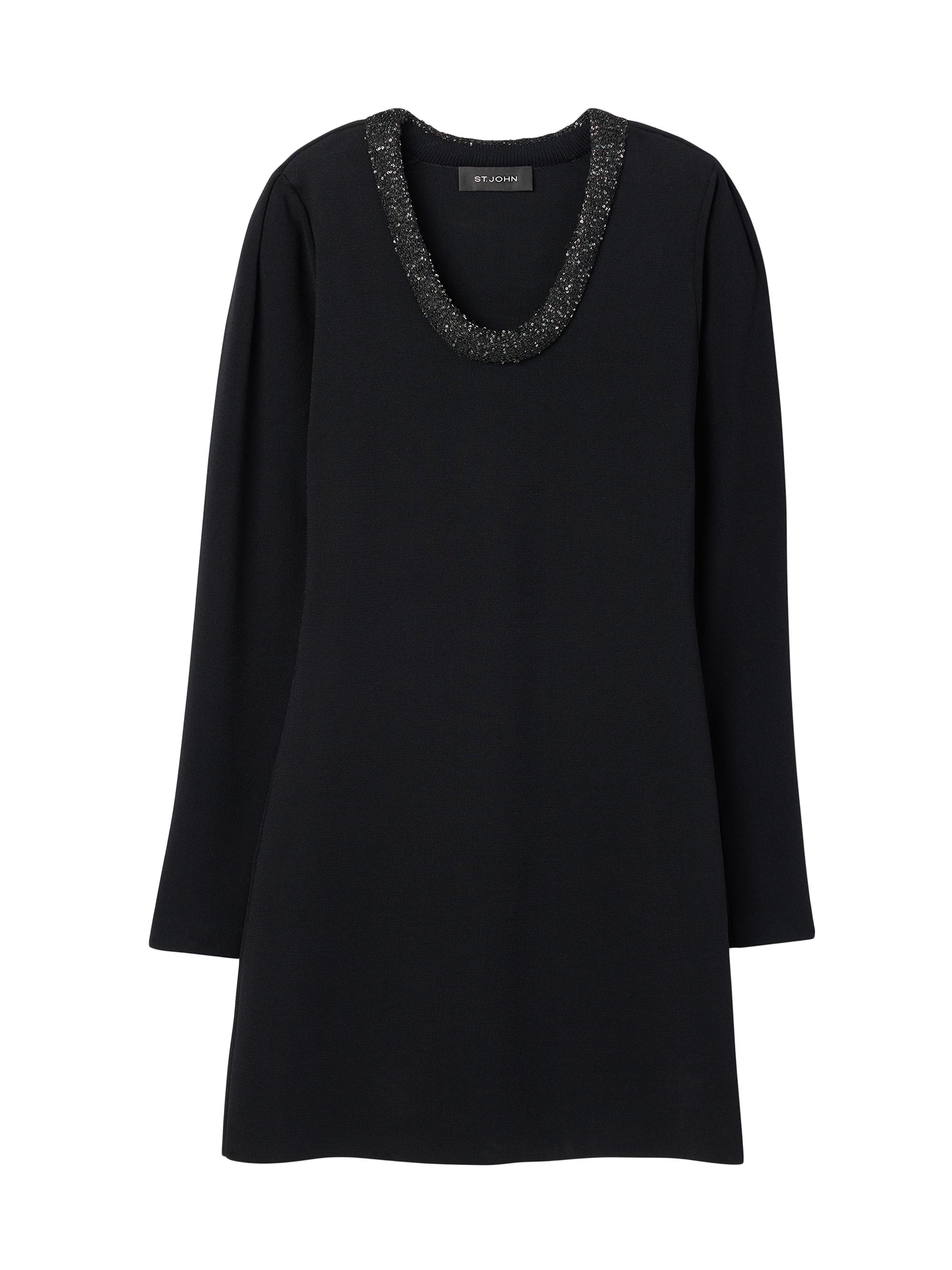 St. John Women's Stretch Tunic Minidress - Black