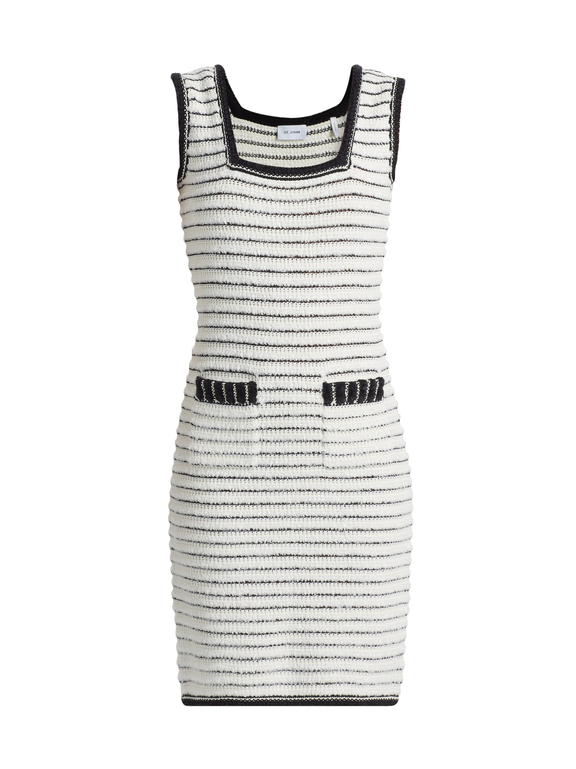 St. John Women's Eyelash Tweed Embellished Minidress - Ecru Black