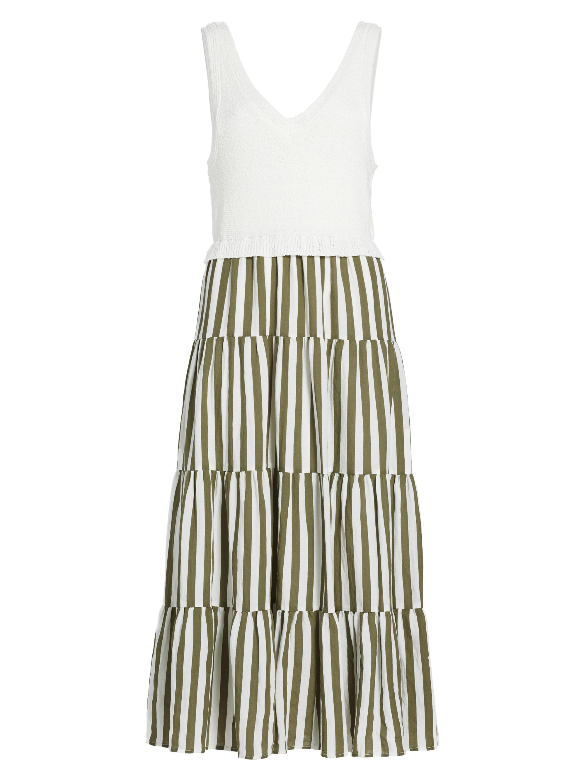 En Saison Women's Cece Mixed-Media Midi-Dress - Sage Combo