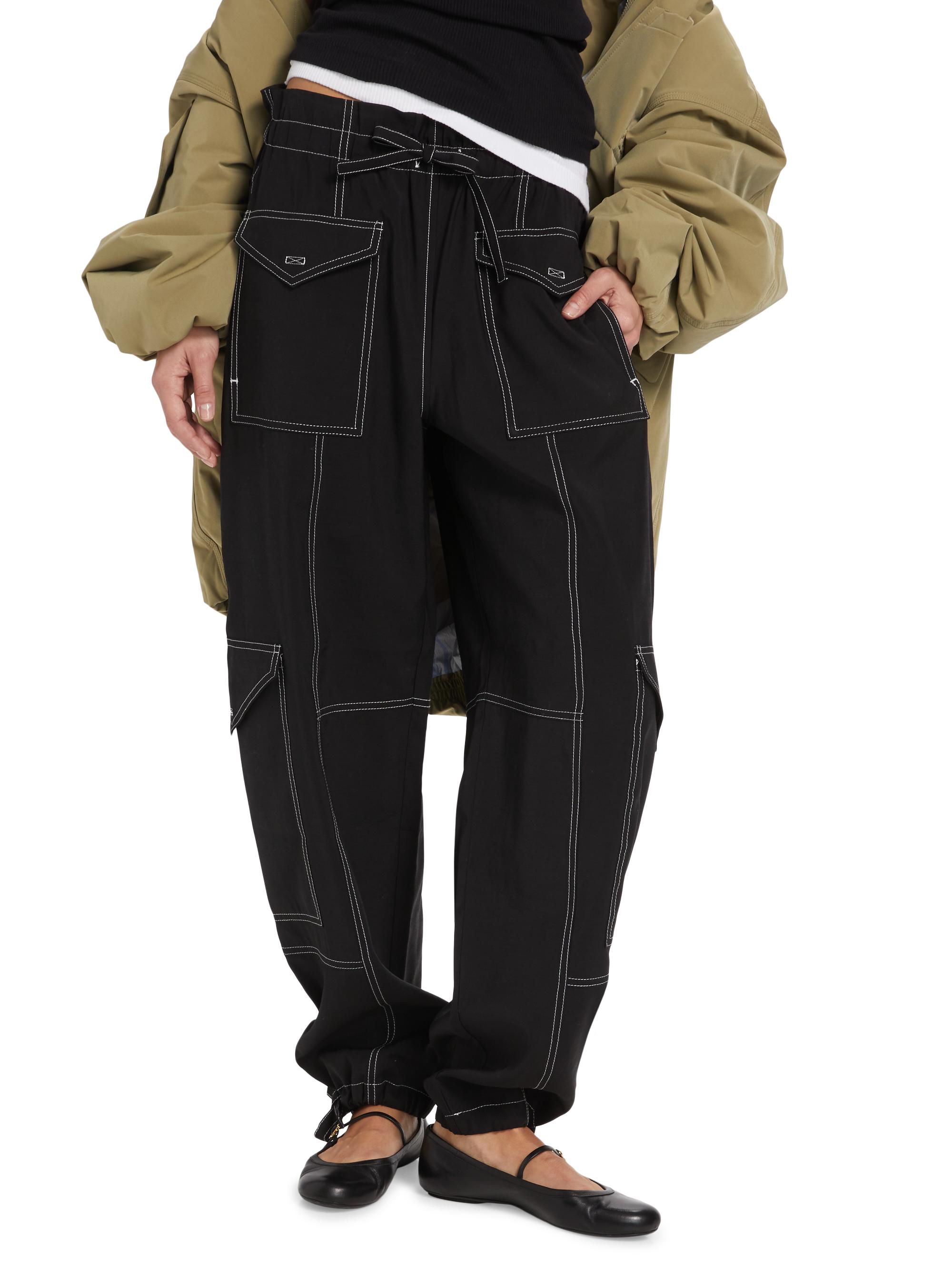 Ganni Wide-Leg Drawstring Cargo Pants | Saks Fifth Avenue