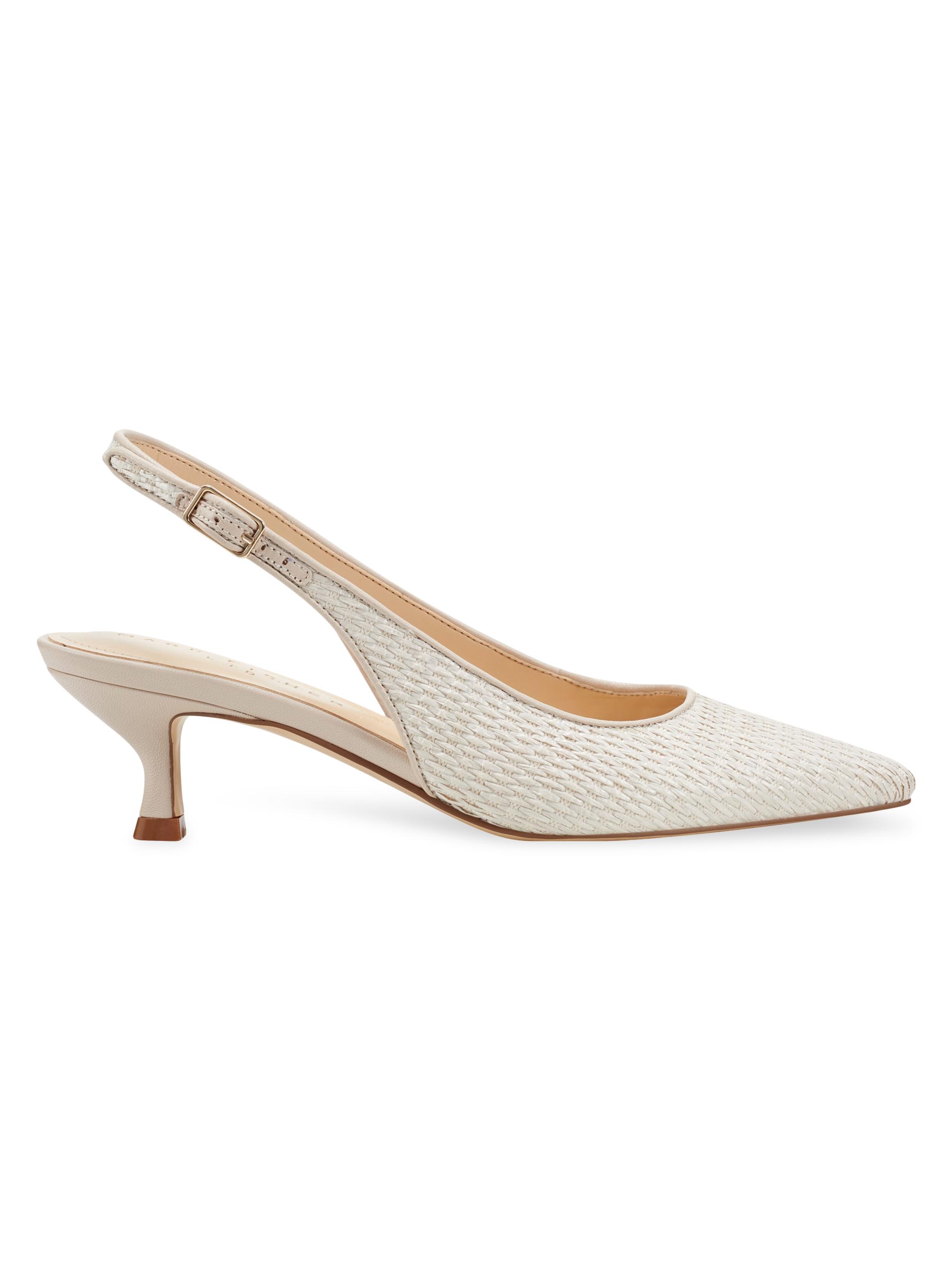 Marc Fisher LTD Women's Textile & Leather Slingback Pumps - Light Natural