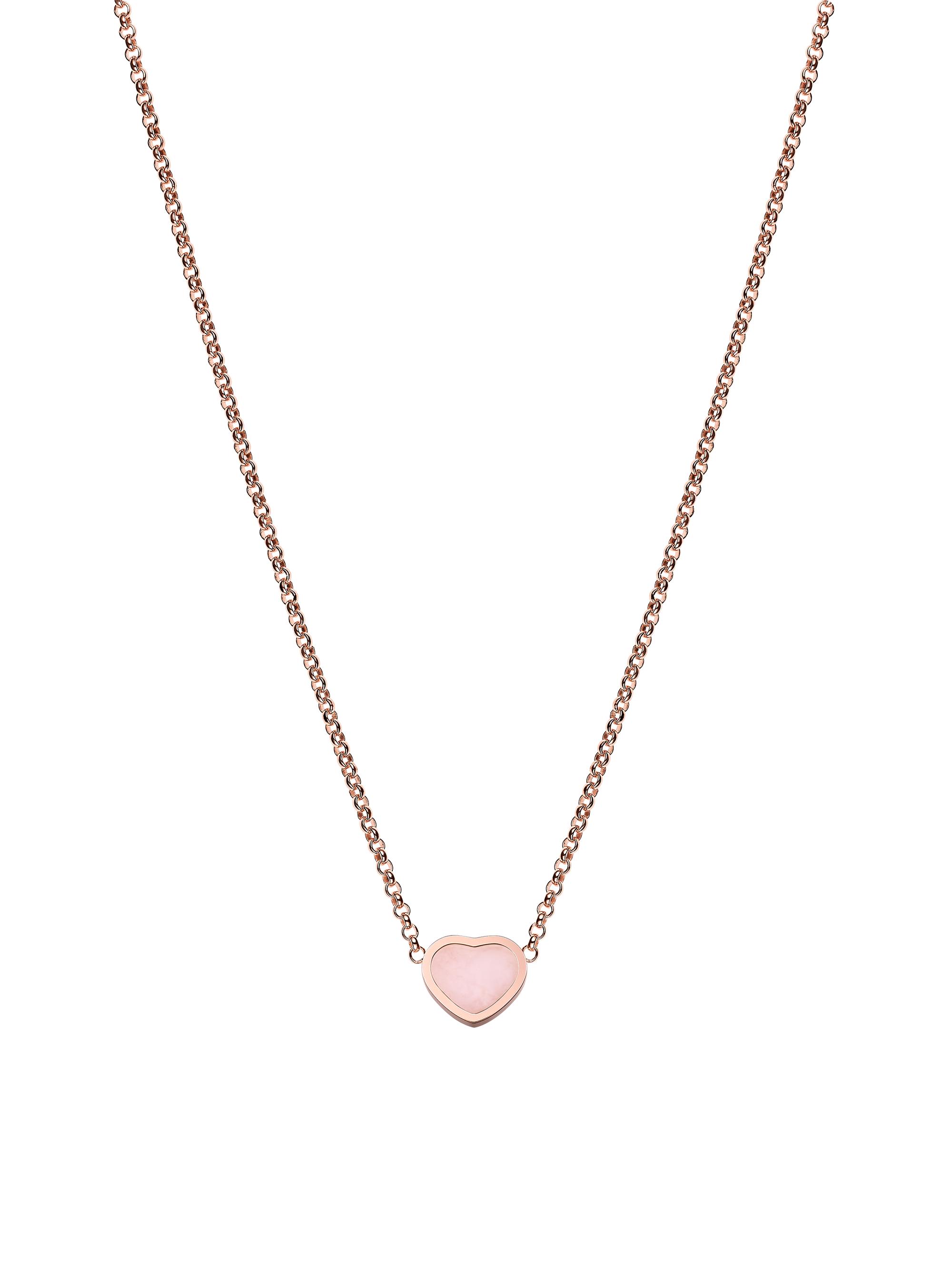 Chopard Women's My Happy Hearts 18K Rose Gold & Pink Opal Pendant Necklace - Pink