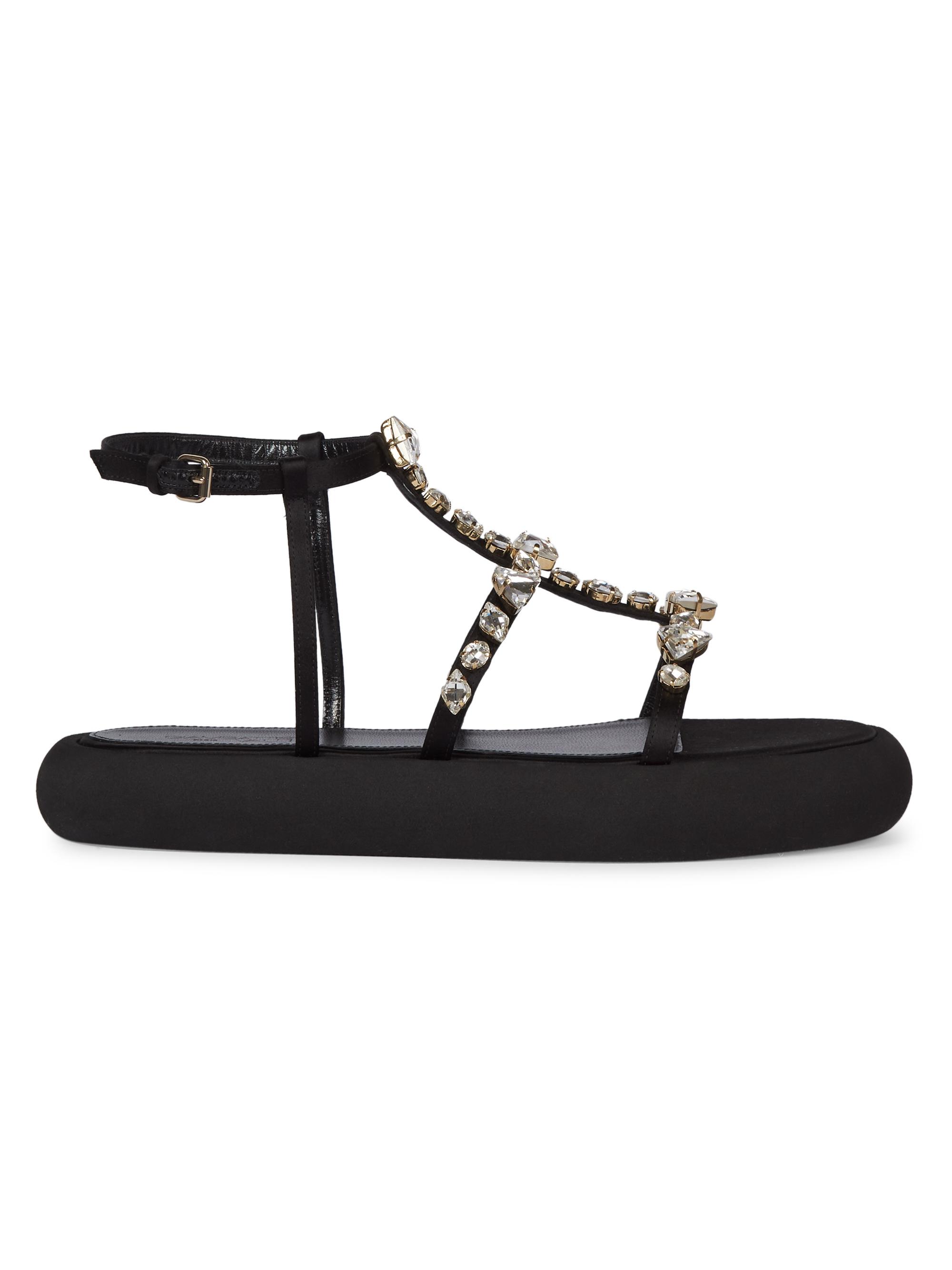 Giambattista Valli Women's Silk Satin Sandals - Black