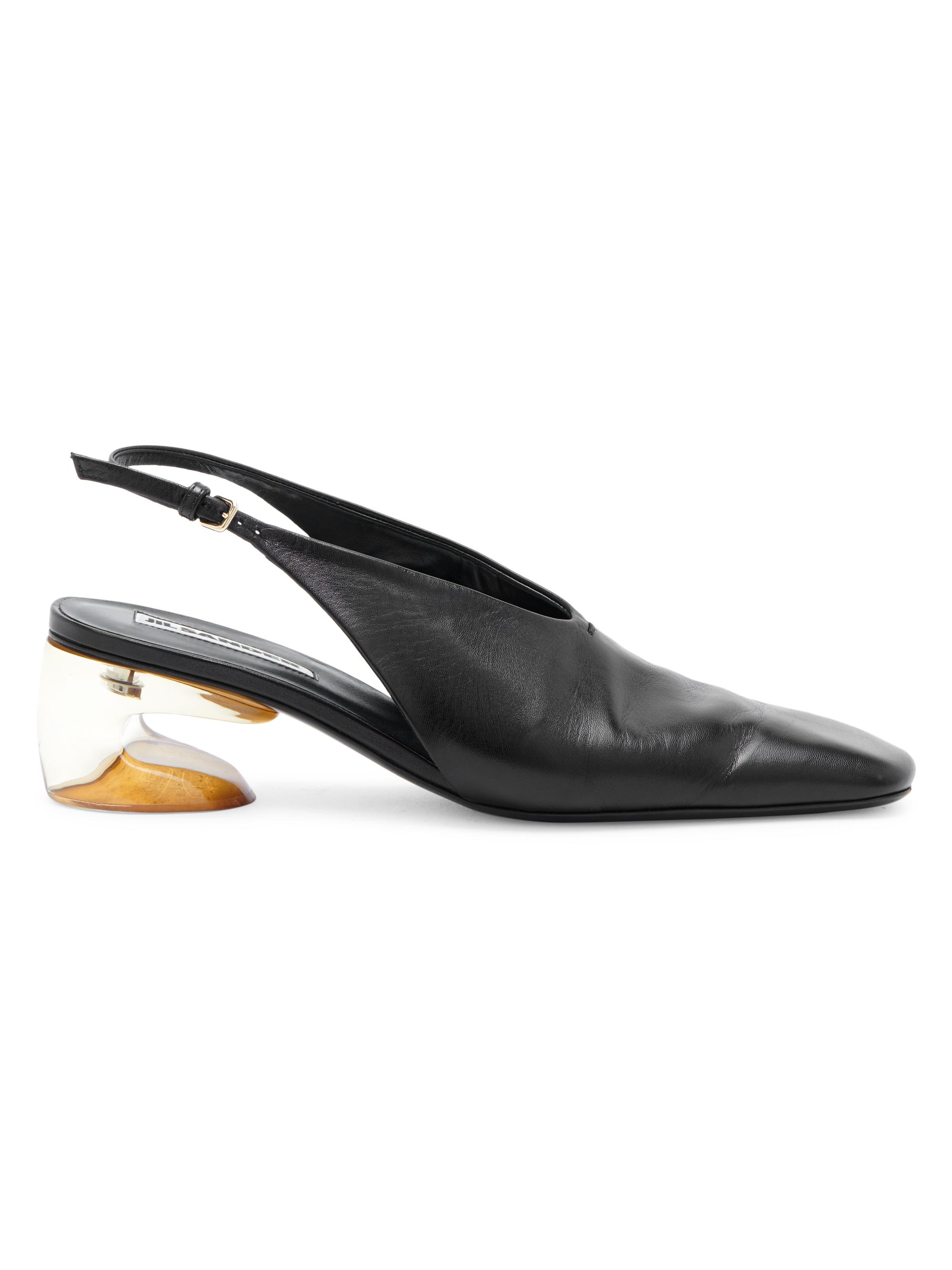 Shop Jil Sander 65MM Square-Toe Leather Pumps | Saks Fifth Avenue