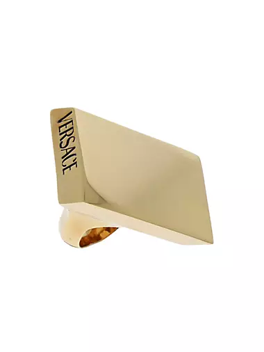 Versace Logo Goldtone Ring