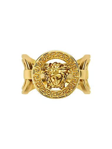 Goldtone Medusa Head Ring