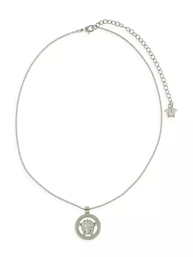Silvertone Medusa Pendant Necklace