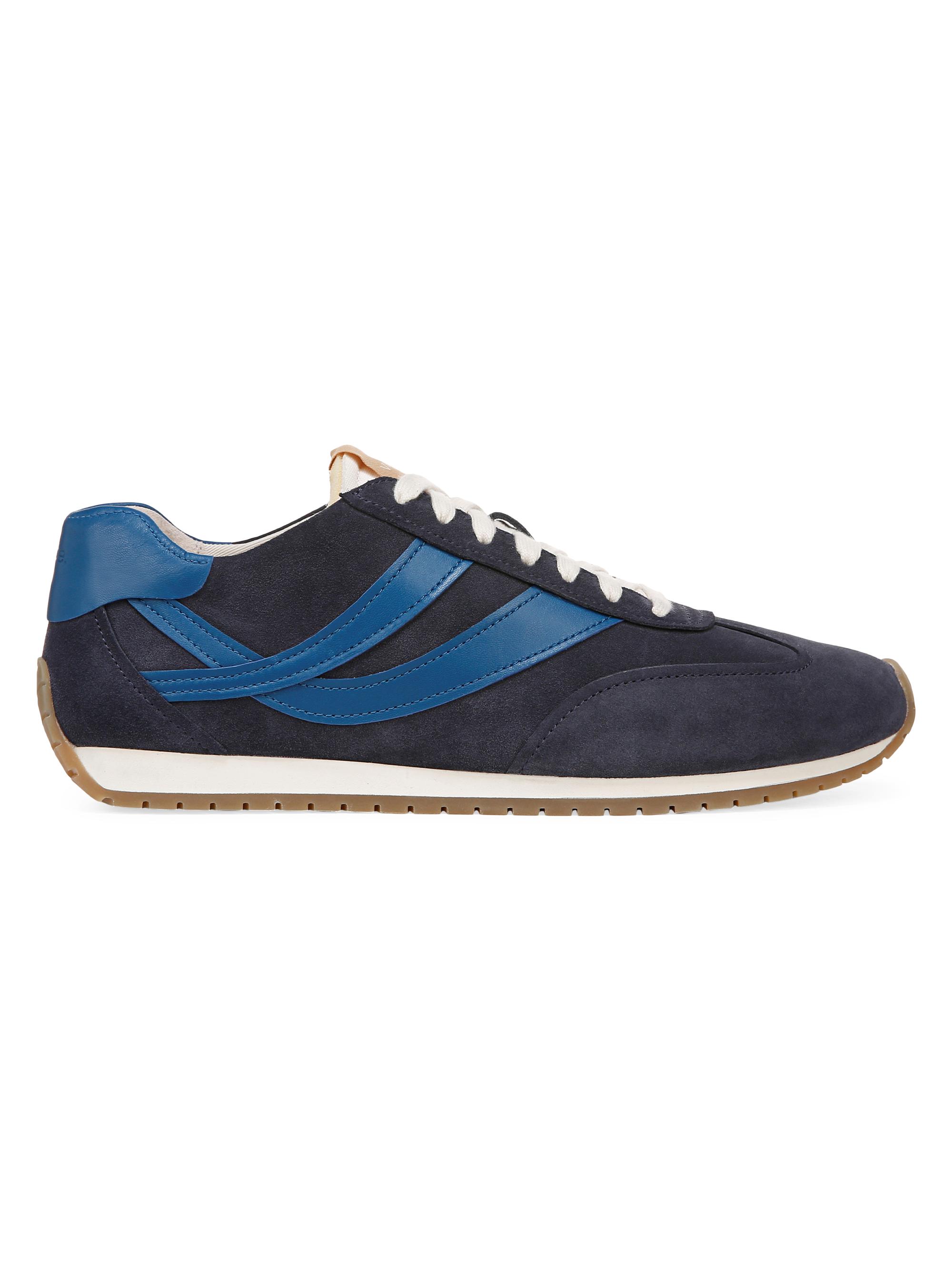 Vince Men's Oasis Leather & Suede Low-Top Sneakers - Milk Horchata Spruce Blue
