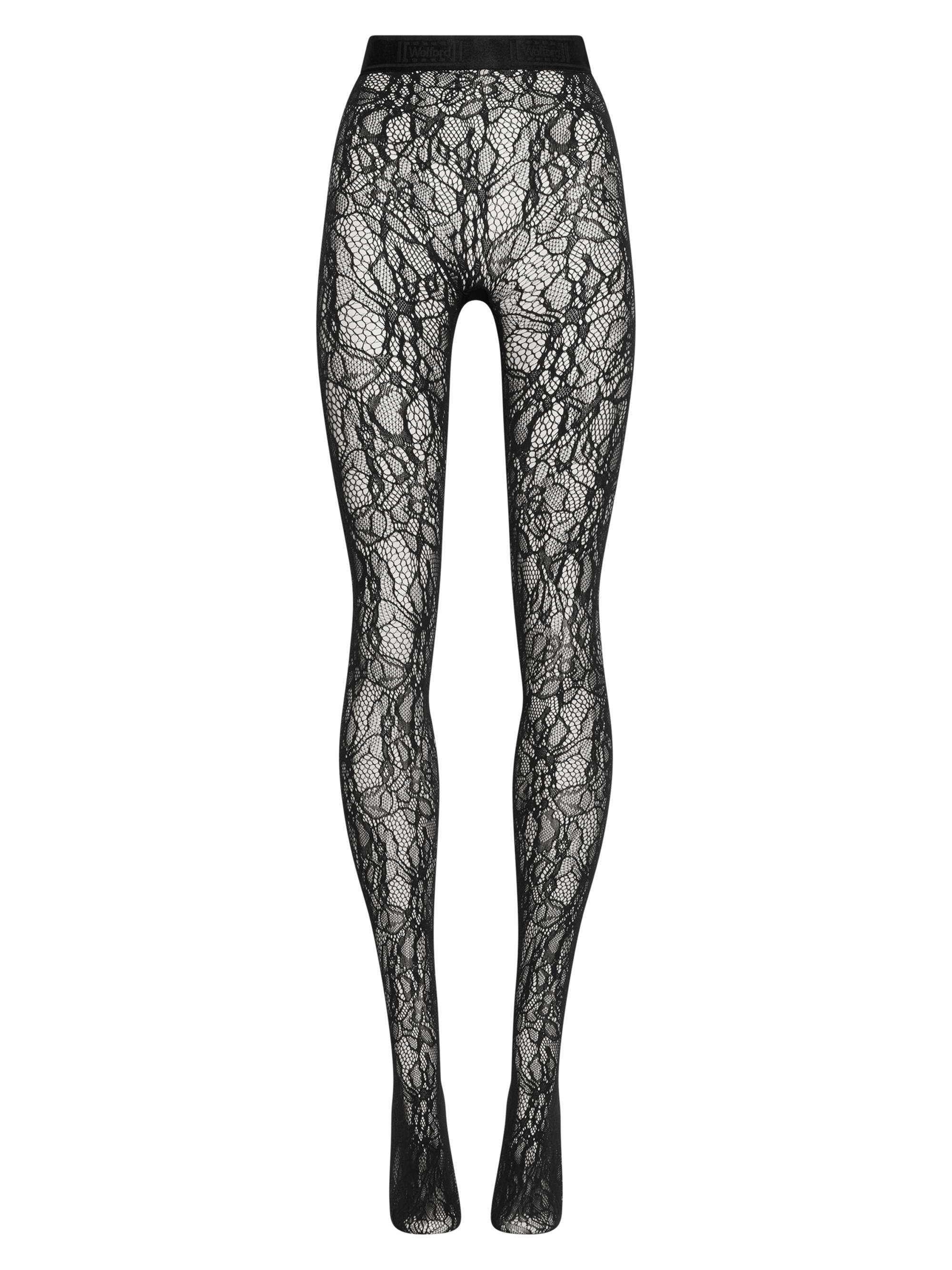 Wolford Women's Floral Net Lace Tights - Black