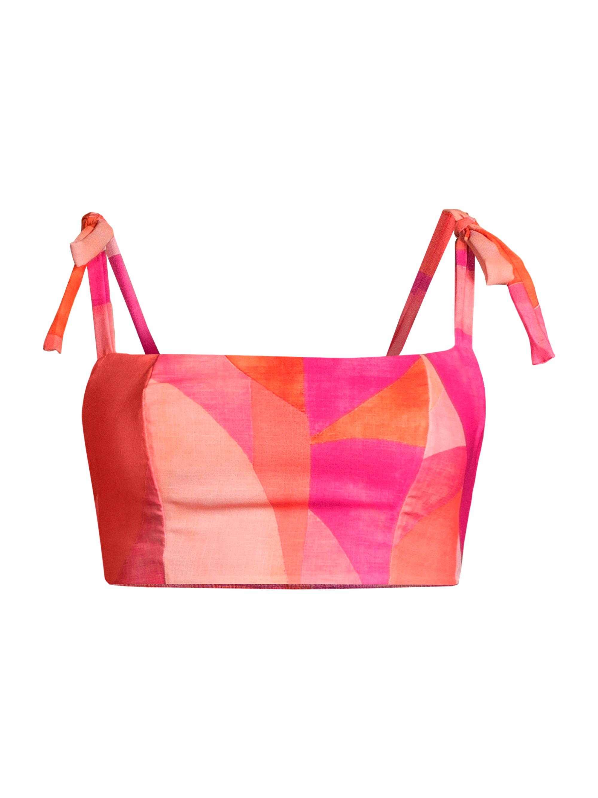 Peixoto Women's Esti Smocked Cotton Crop Top - Grapefruit