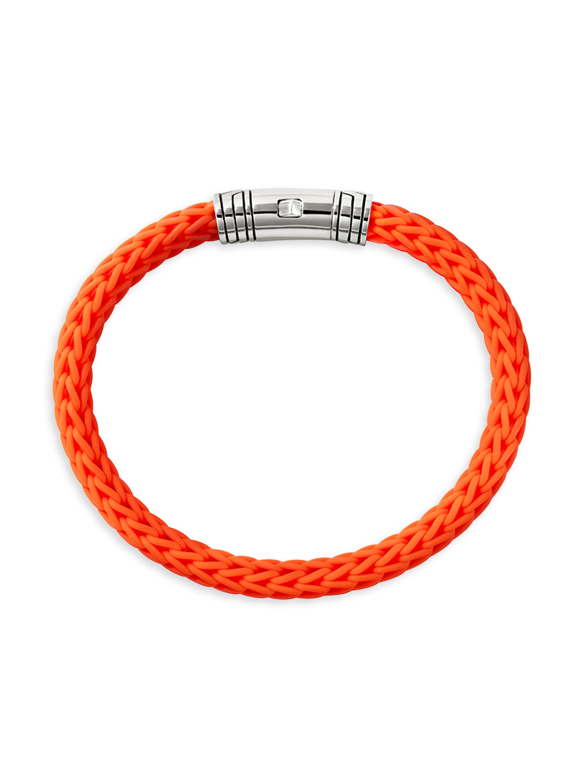 John Hardy Men's Sterling Silver & Rubber Cord Bracelet - Orange