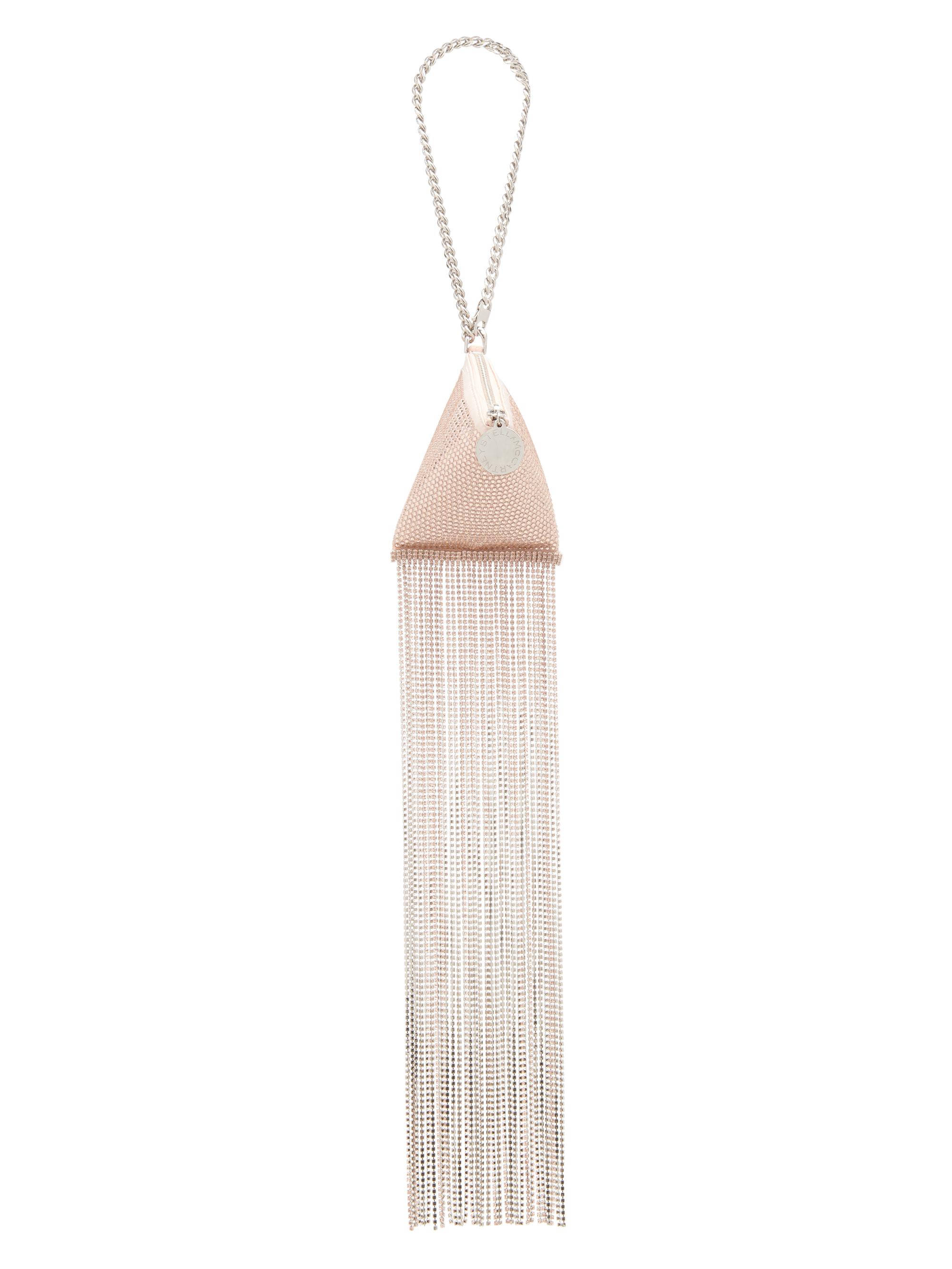 Stella McCartney Women's Falabella Crystal-Fringe Satin Pouch - Peach
