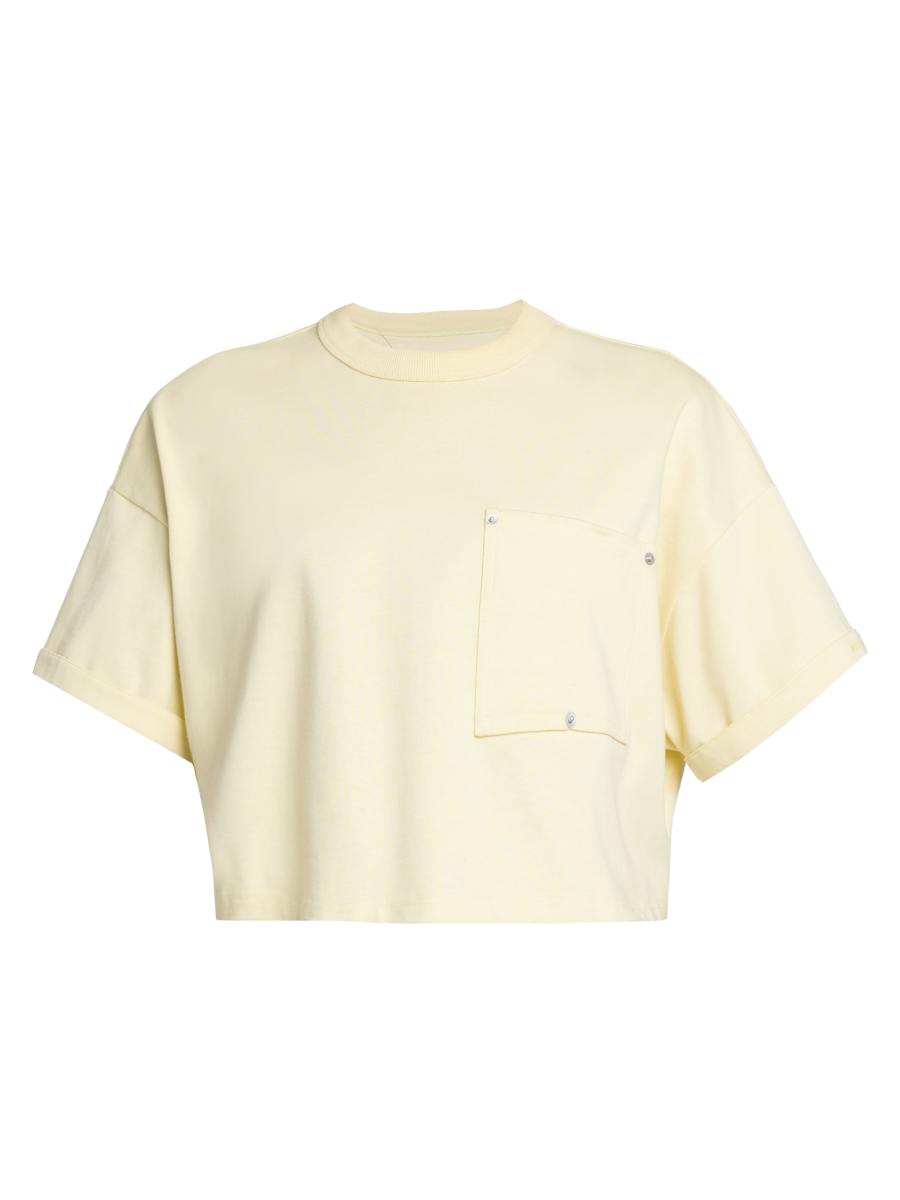 Tシャツ・カットソー BOTTEGA VENETA T-SHIRT WITH SIDE DETAIL, COLORFUL FABRIC Bottega Veneta Cropped Jersey T-Shirt | Saks Fifth Avenue