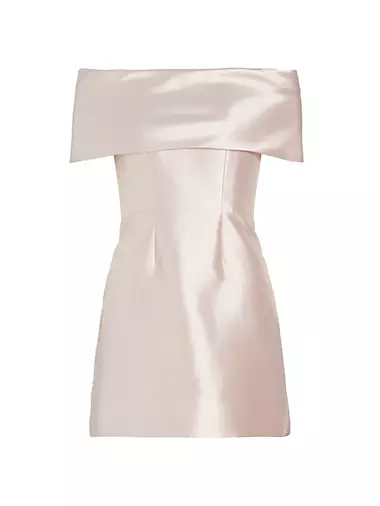 Grace Off-the-Shoulder Silk Minidress