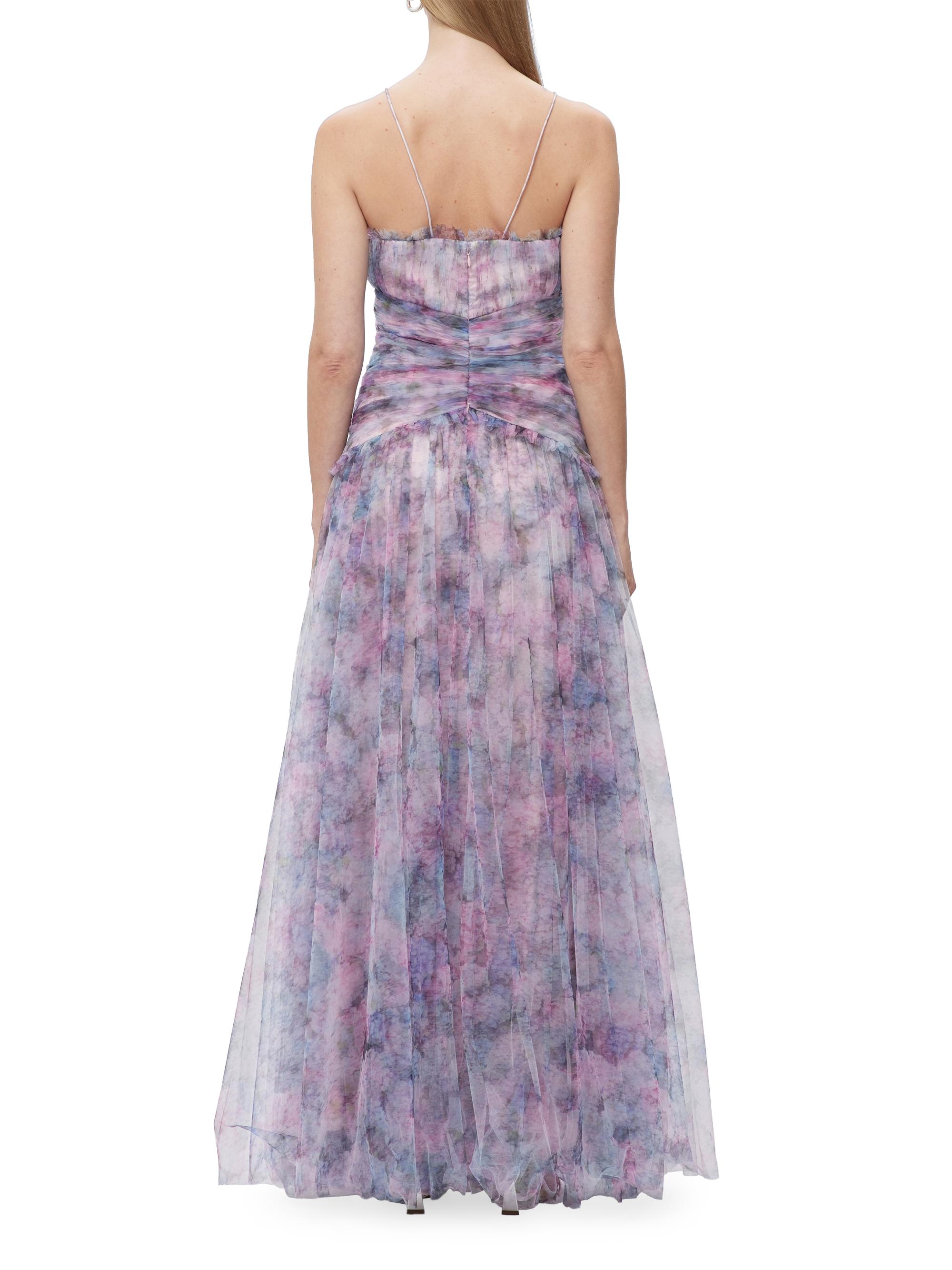 strapless open back dress Halter Neck Backless Tulle Maxi Dress – Macsbags main image 0