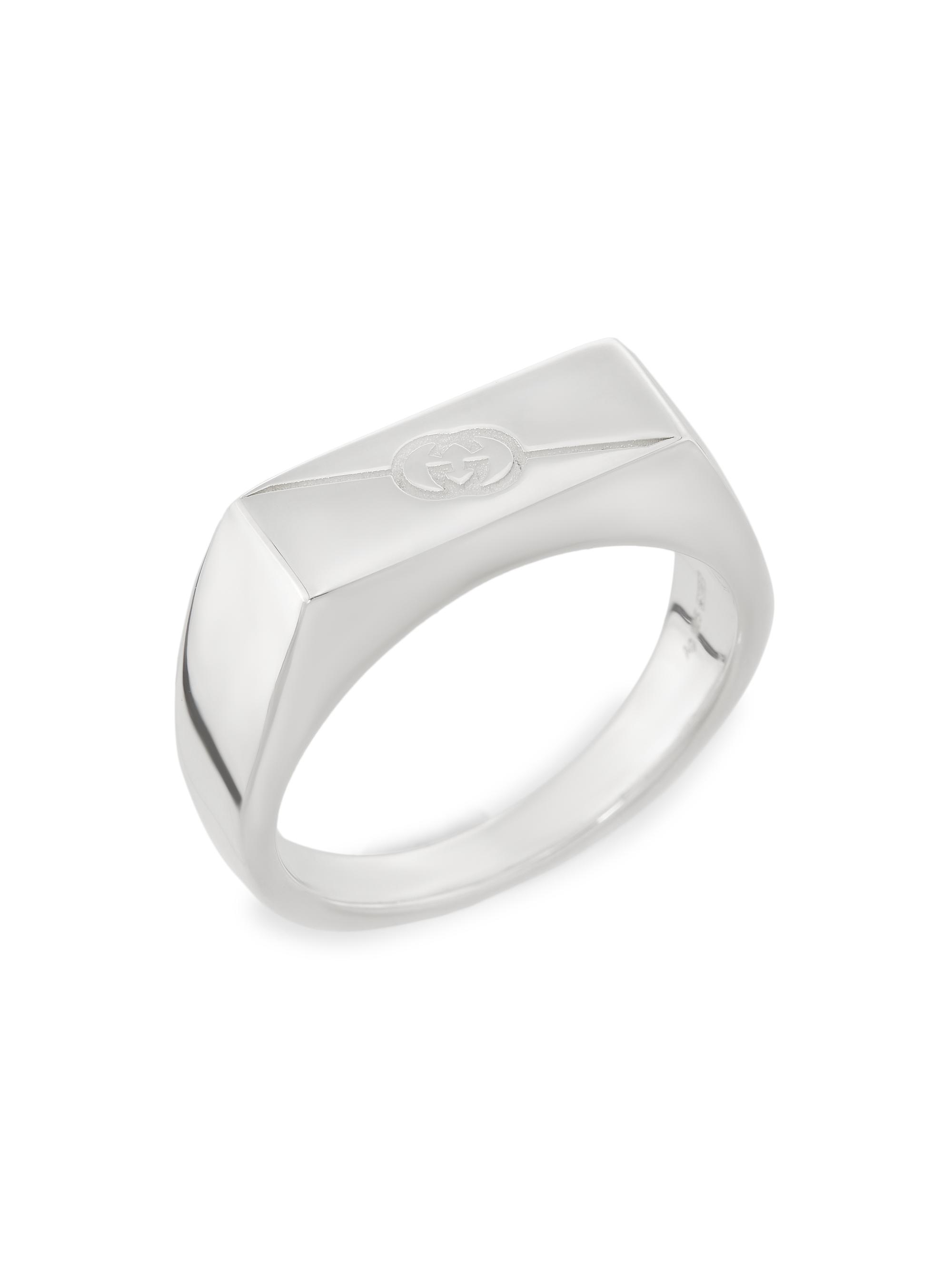Gucci Men's  Tag Ring - Silver