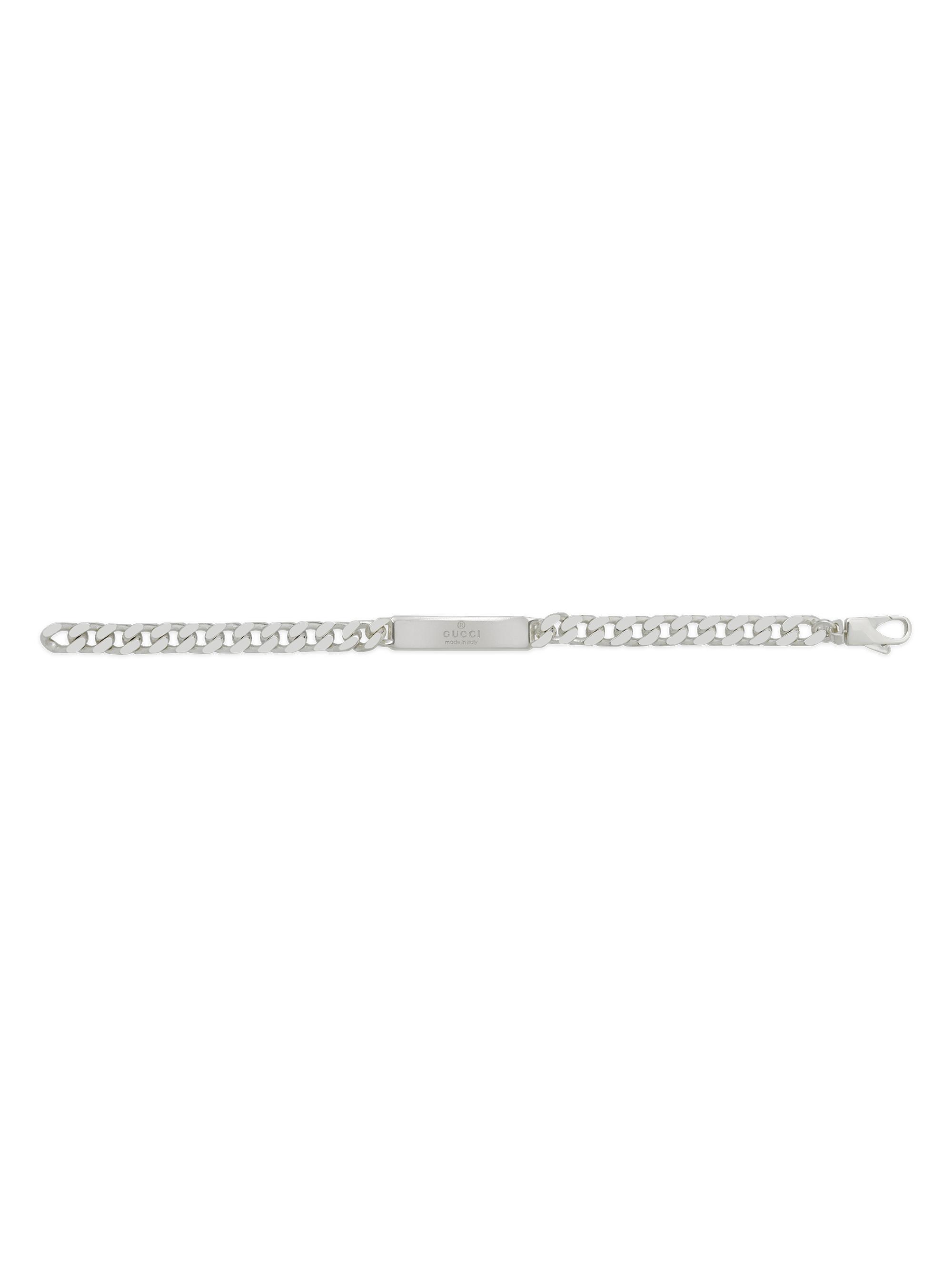 Gucci Sterling Silver Gucci Tag Bracelet | Saks Fifth Avenue