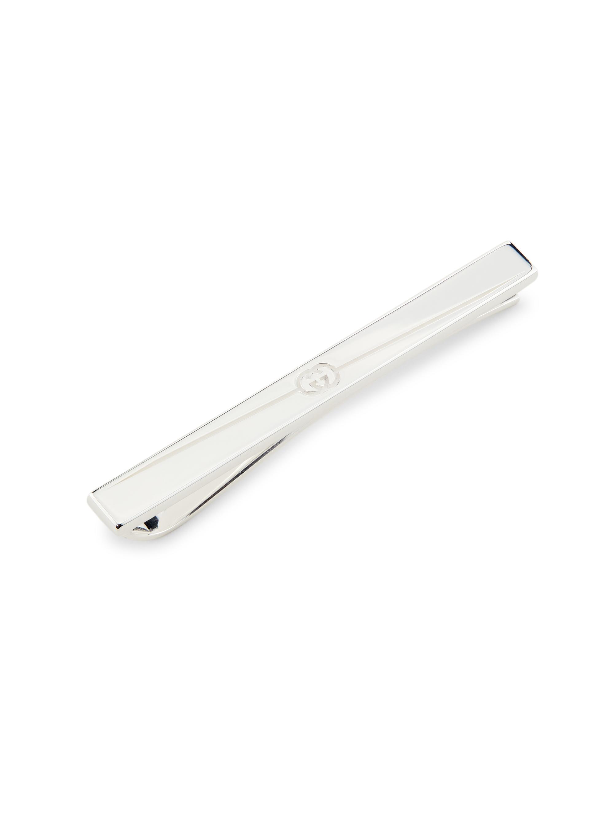 Gucci Men's  Tag Tie Bar - Silver